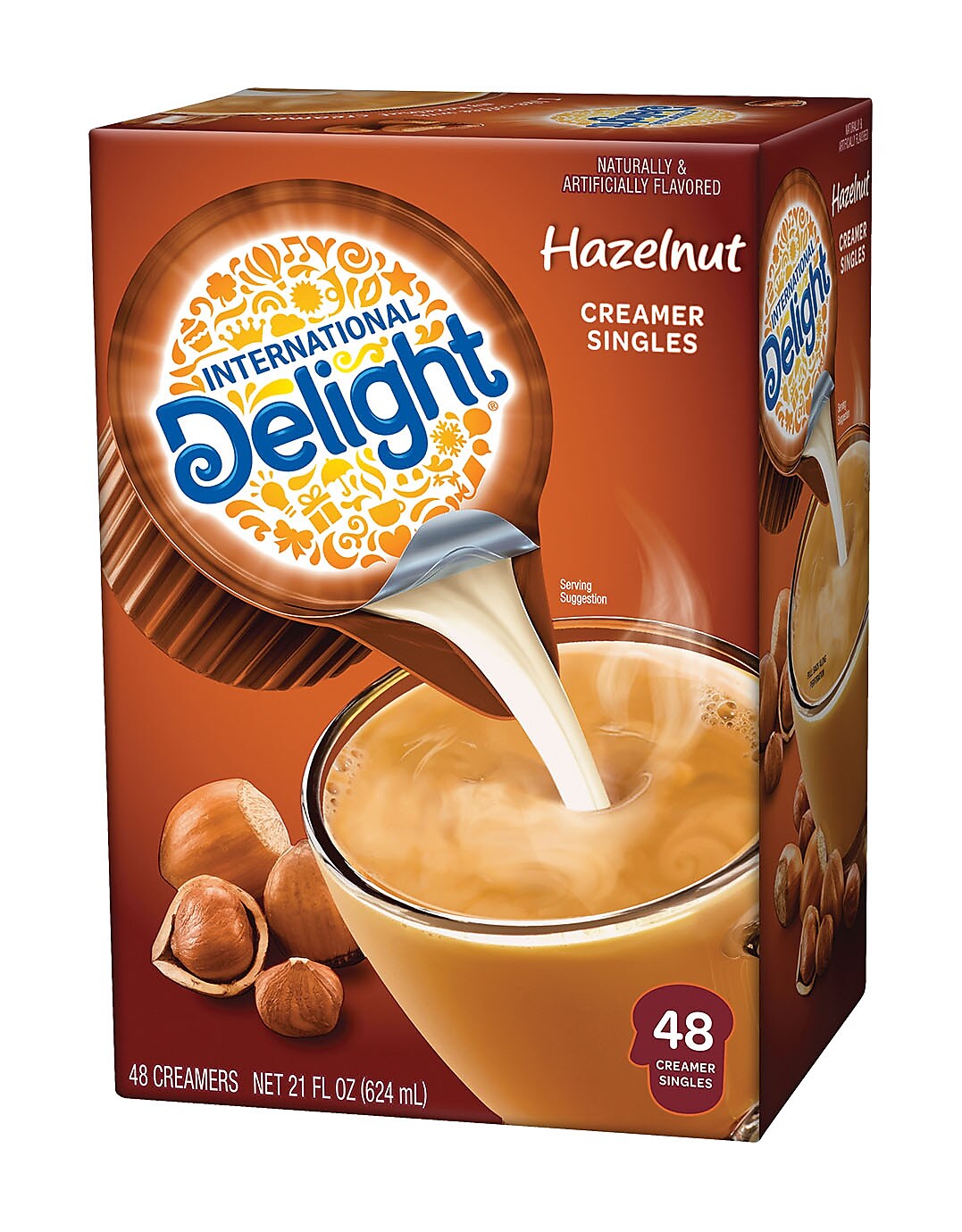 International Delight Hazelnut Dairy Free Liquid Creamer, 0.44 oz., 48/Box