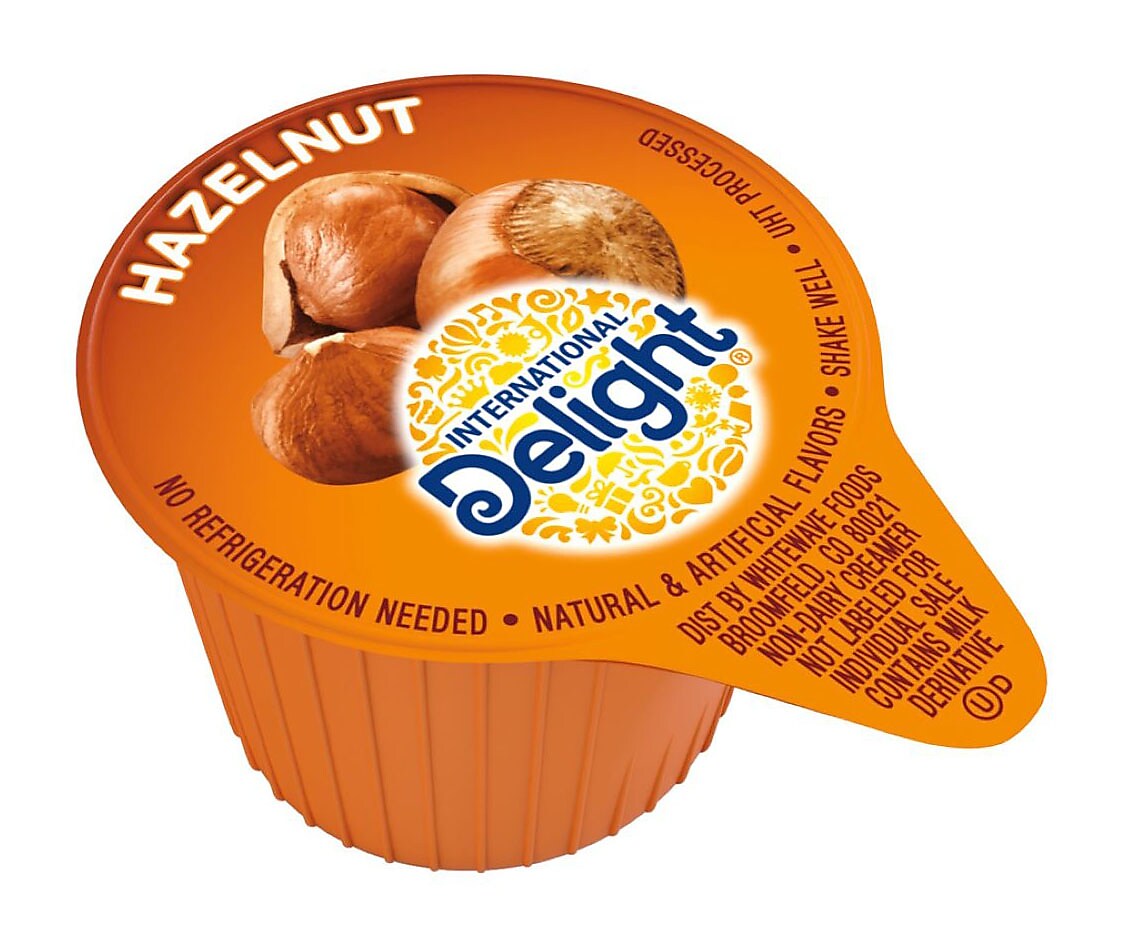 International Delight Hazelnut Liquid Creamer, 0.44 oz., 192/Carton
