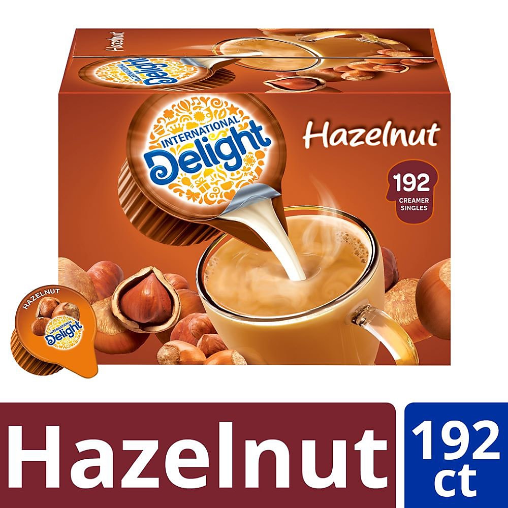 International Delight Hazelnut Liquid Creamer, 0.44 oz., 192/Carton