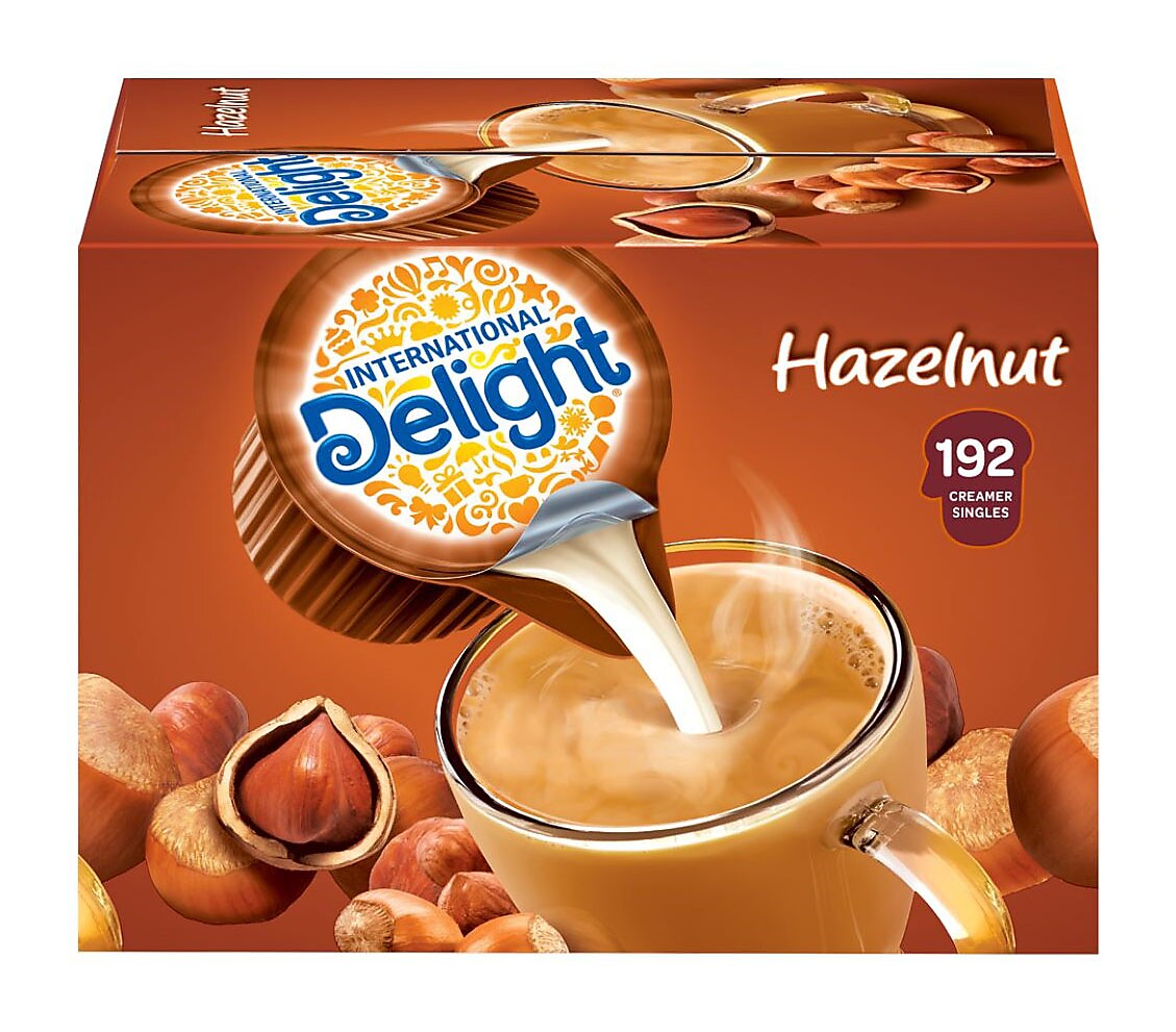International Delight Hazelnut Liquid Creamer, 0.44 oz., 192/Carton