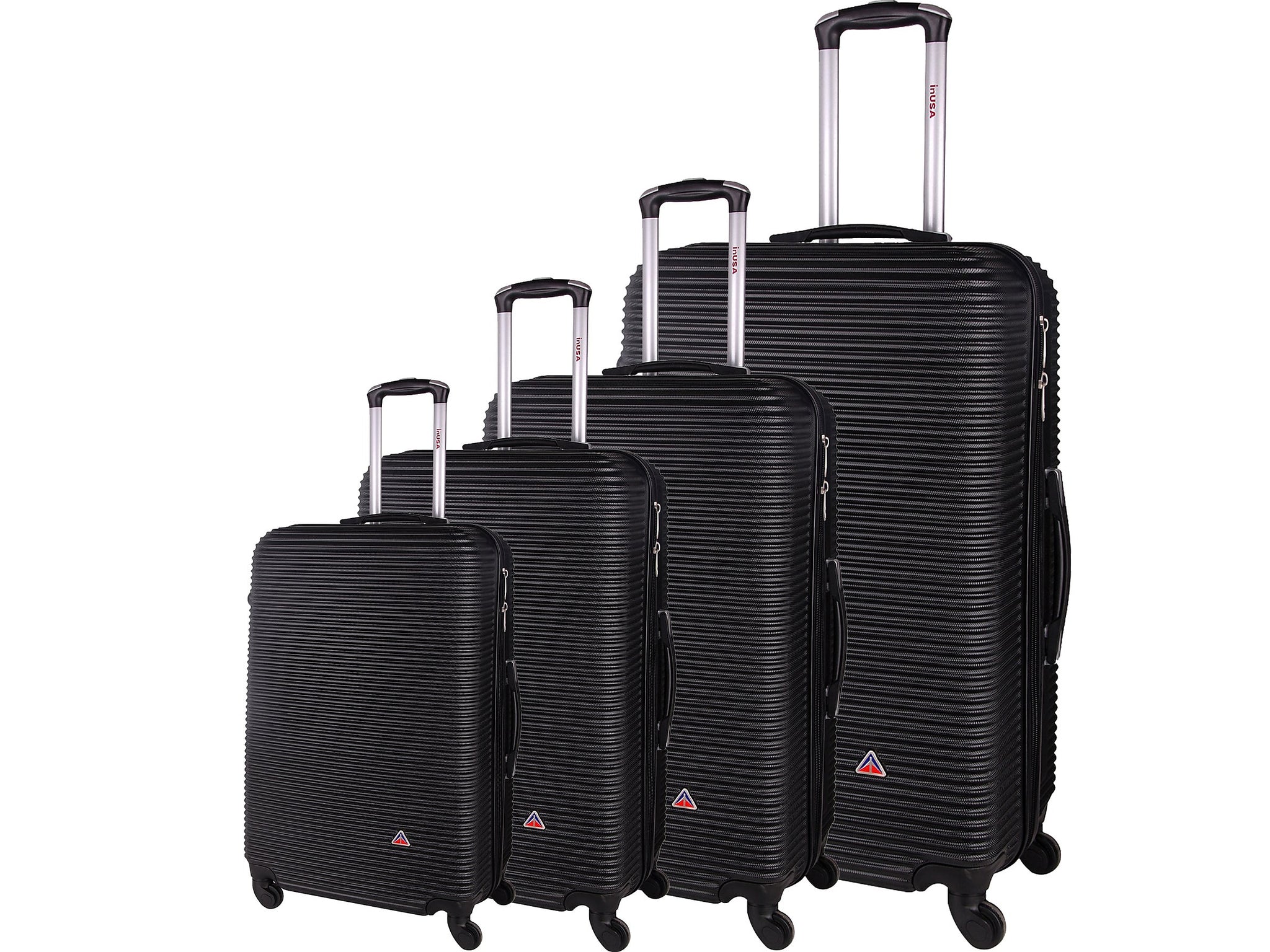 InUSA Royal 4-Piece Hardside Spinner Luggage Set, Black