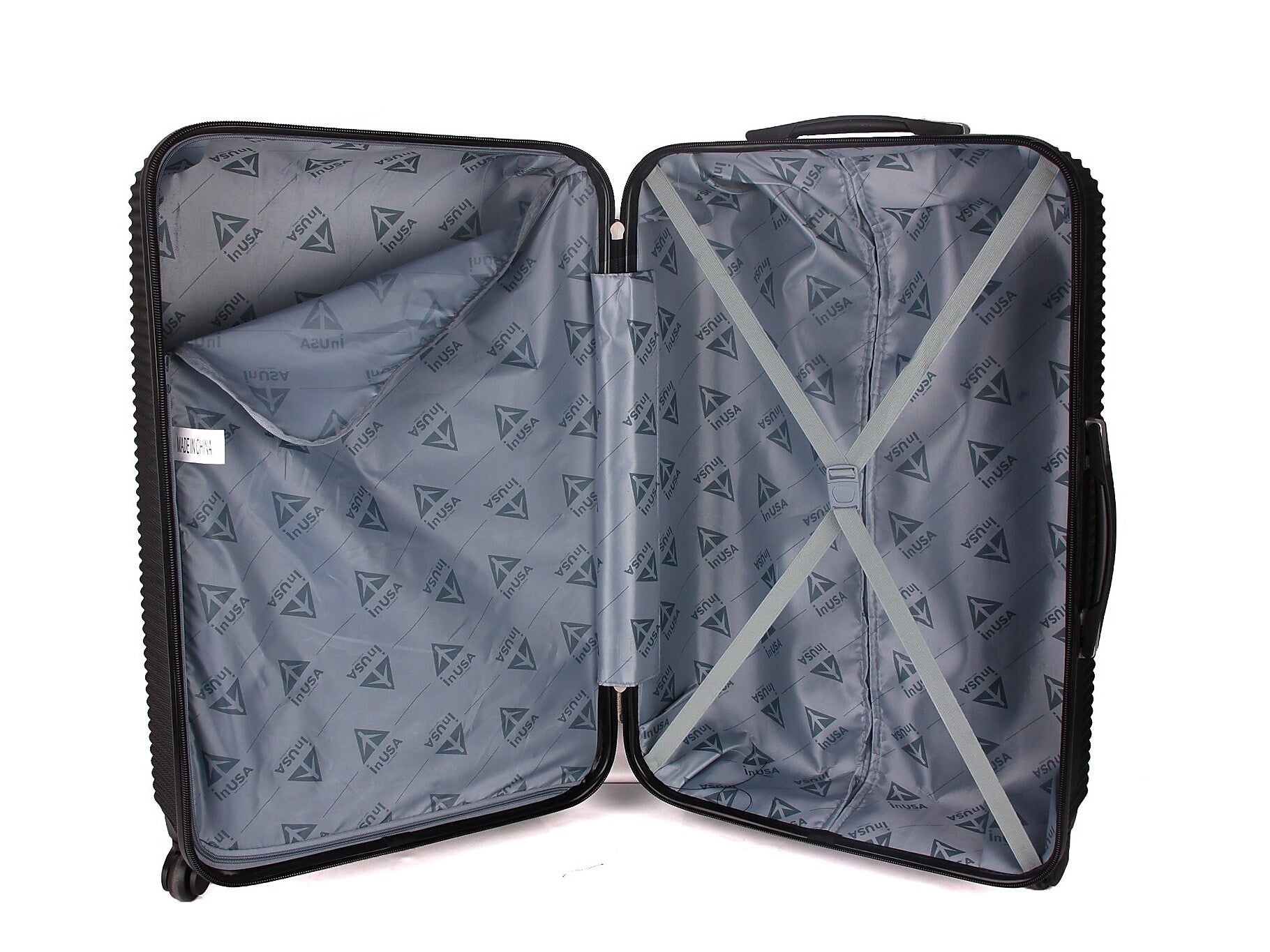 InUSA Royal 4-Piece Hardside Spinner Luggage Set, Black