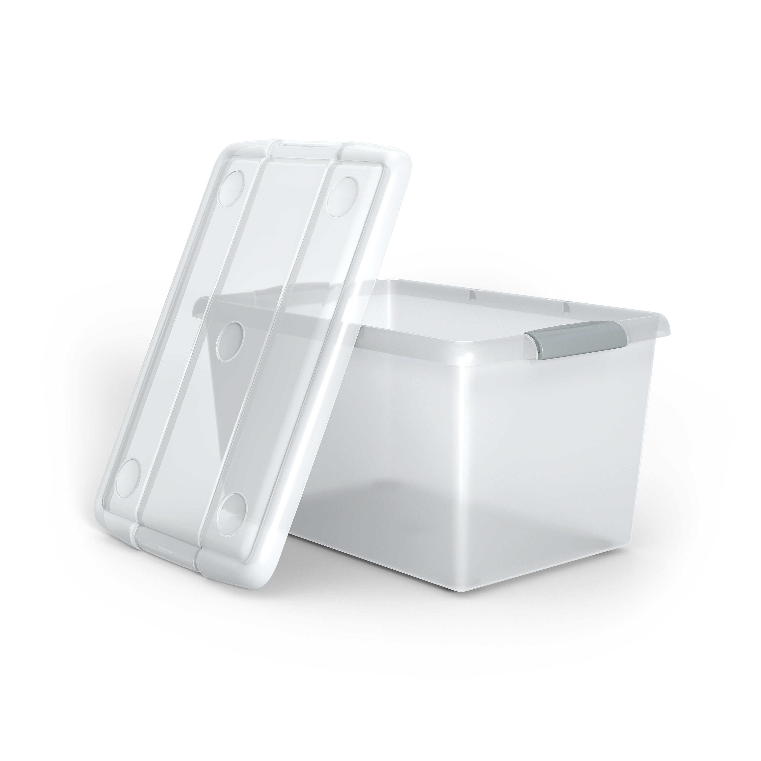 Iris Store & Slide 61 Qt. Latch Lid Storage Bin, Clear