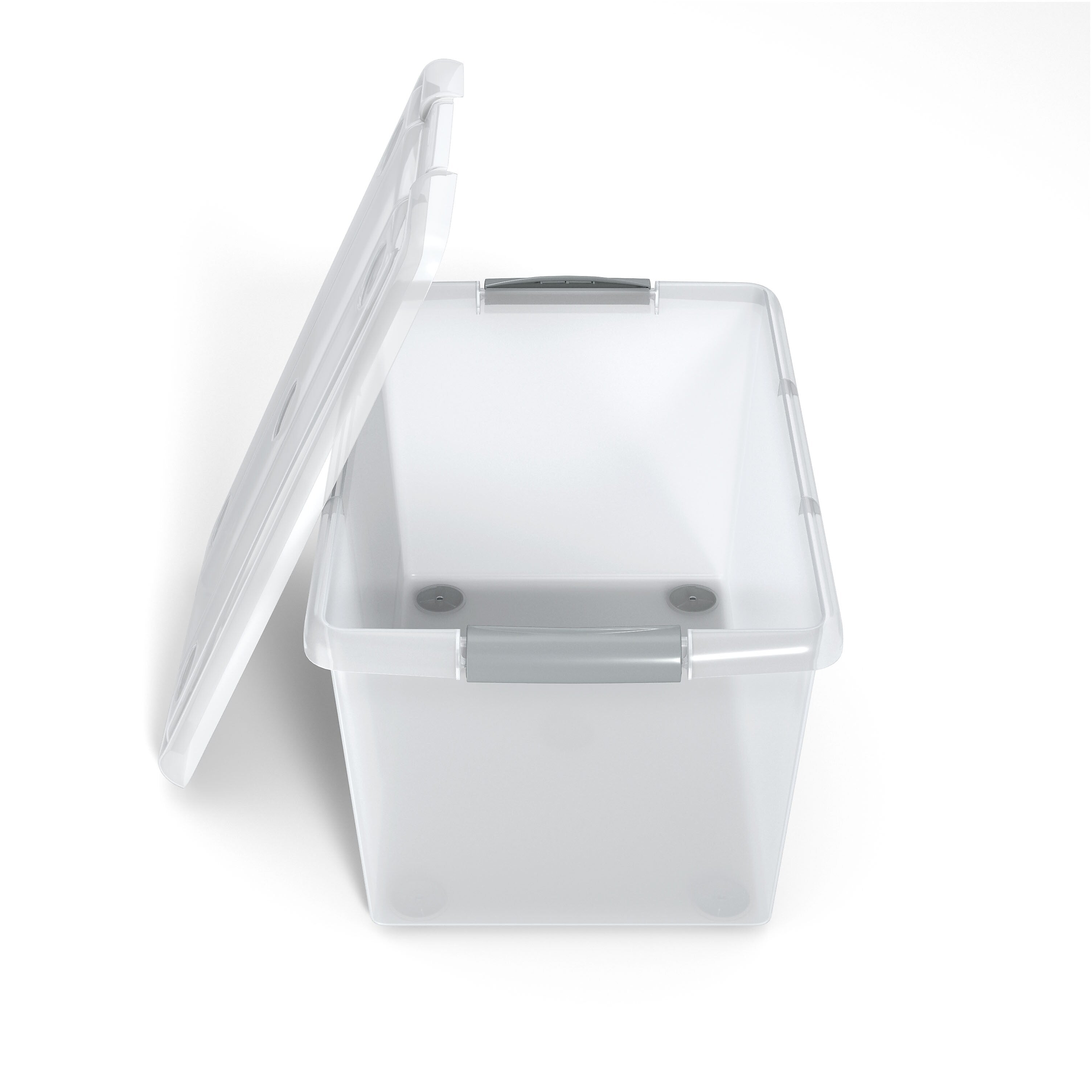 Iris Store & Slide 61 Qt. Latch Lid Storage Bin, Clear