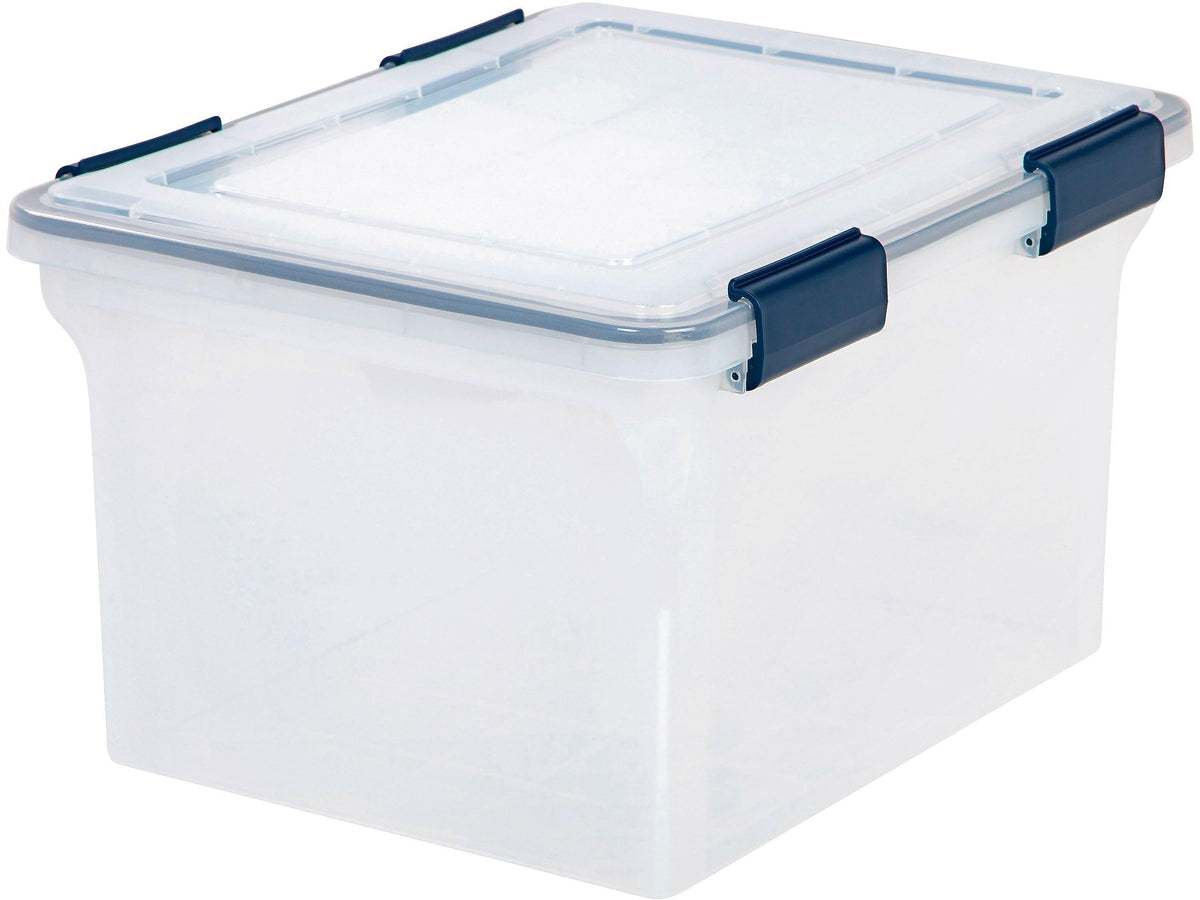 Iris WeatherPro Plastic File Box Latch Lid, Letter/Legal Size, Clear