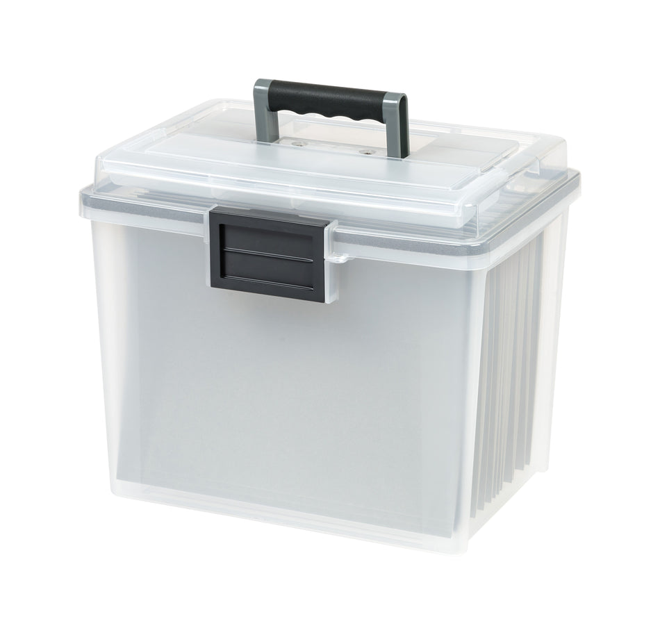 IRIS WeatherPro Portable File Box, Letter Size, Clear