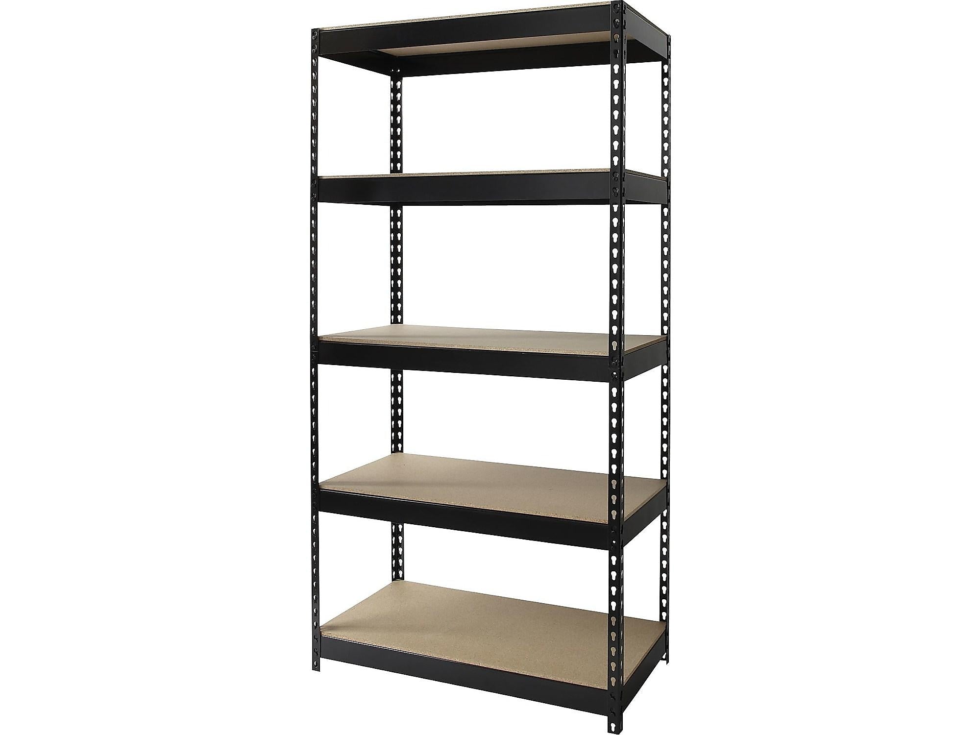 Iron Horse 3800 Rivet 5-Shelf Steel/Particle Board Unit, 36"W, Black