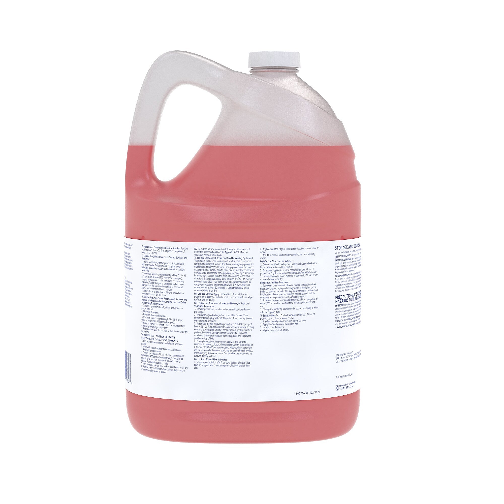 J-512 No-Rinse Disinfectant & Sanitizer, Unscented, 1 gal., 4/Carton