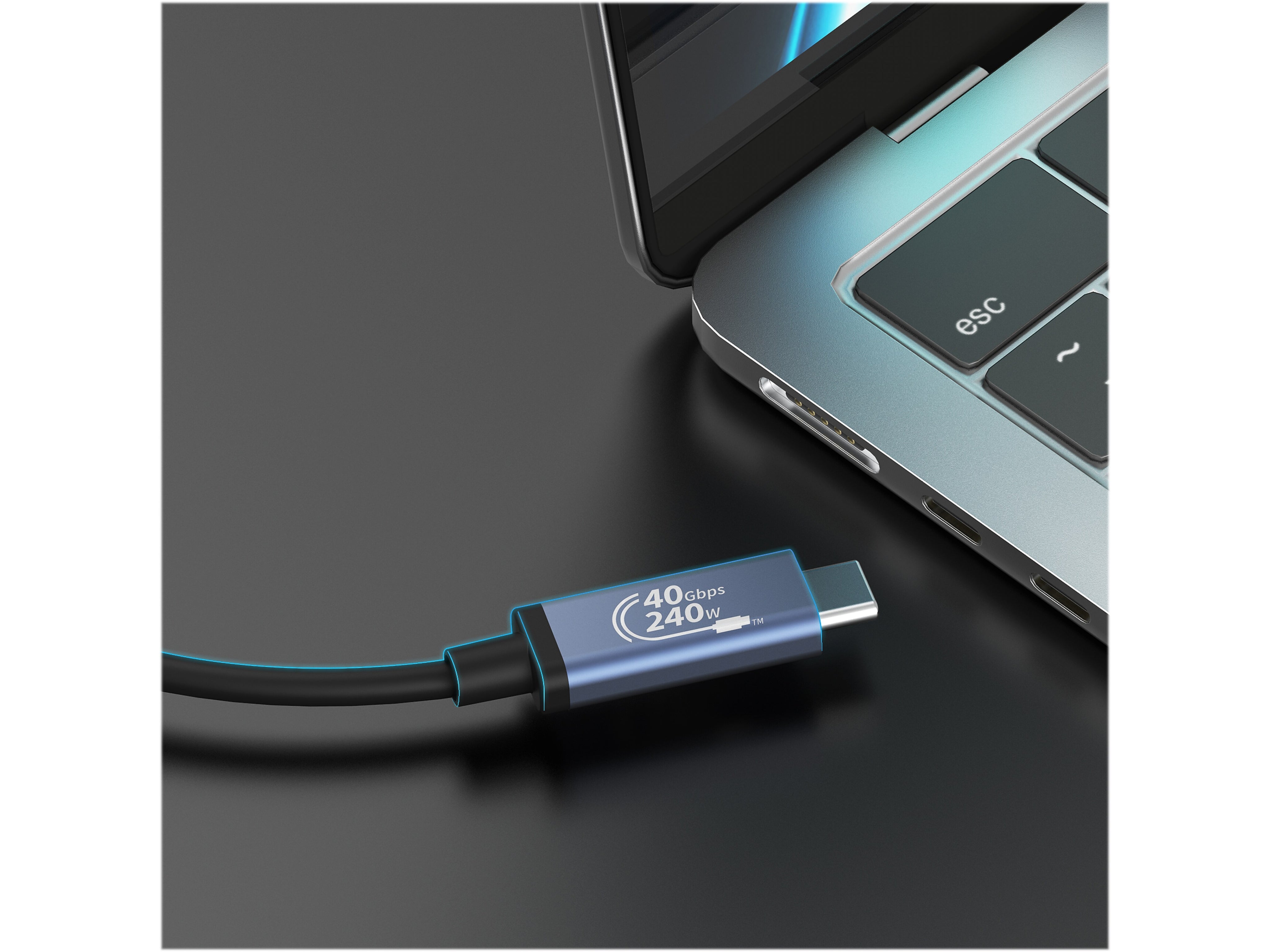 j5create 2.6' USB C to USB C Cable, Male to Male, Black/Space Gray