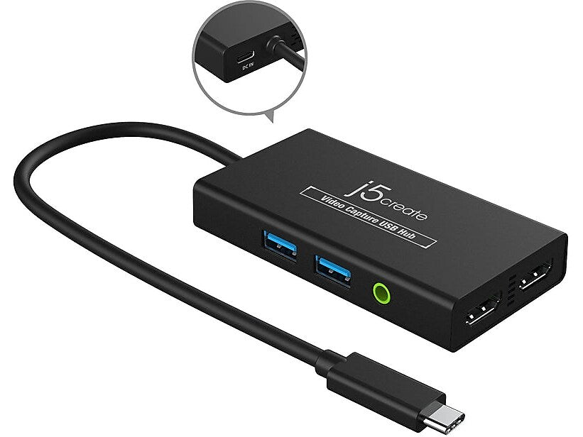 j5create 6-Port USB-C Hub, Black