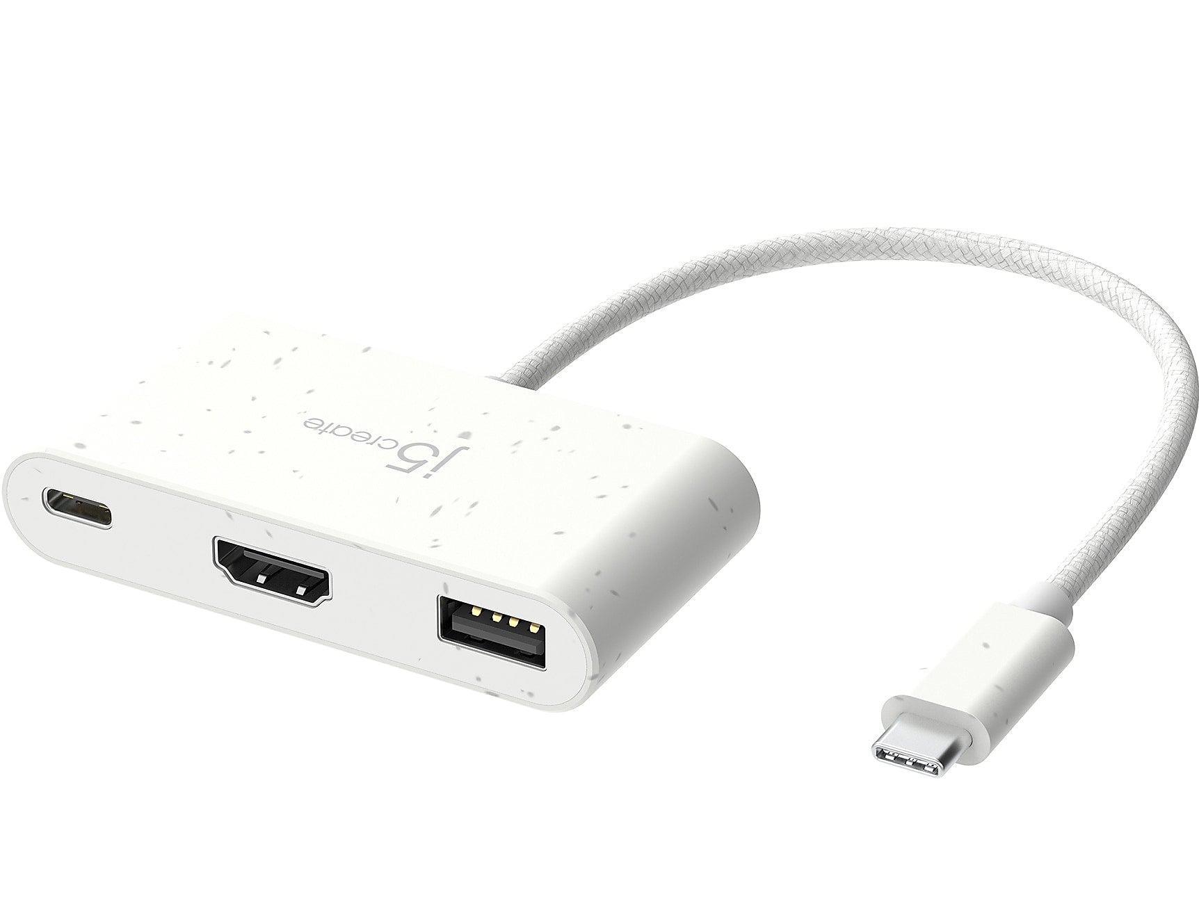j5create Eco-Friendly 3-Port USB-C Hub, White