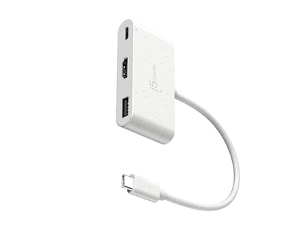 j5create Eco-Friendly 3-Port USB-C Hub, White