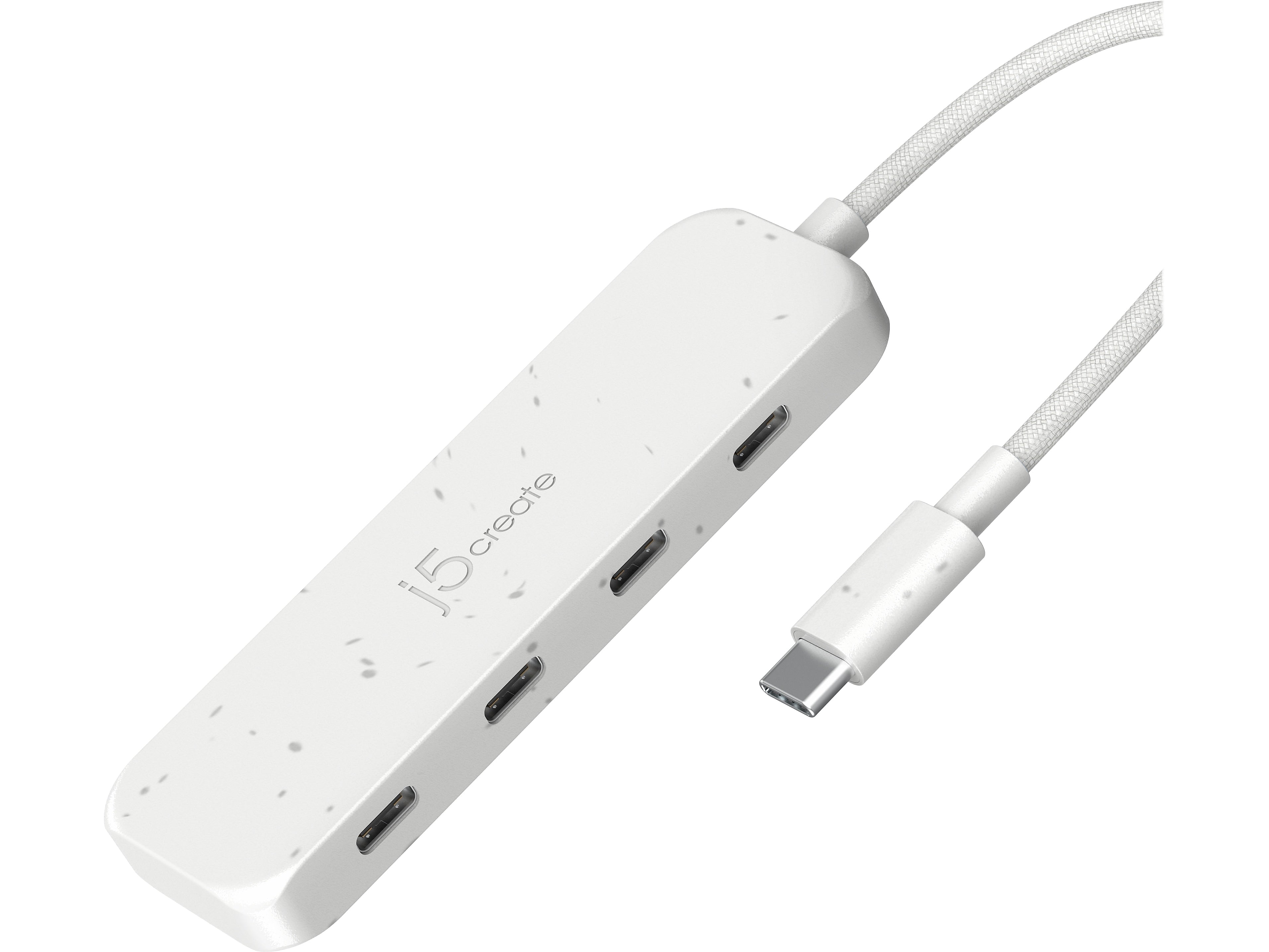 j5create Eco-Friendly 4-Port USB Type-C Hub, Pure White
