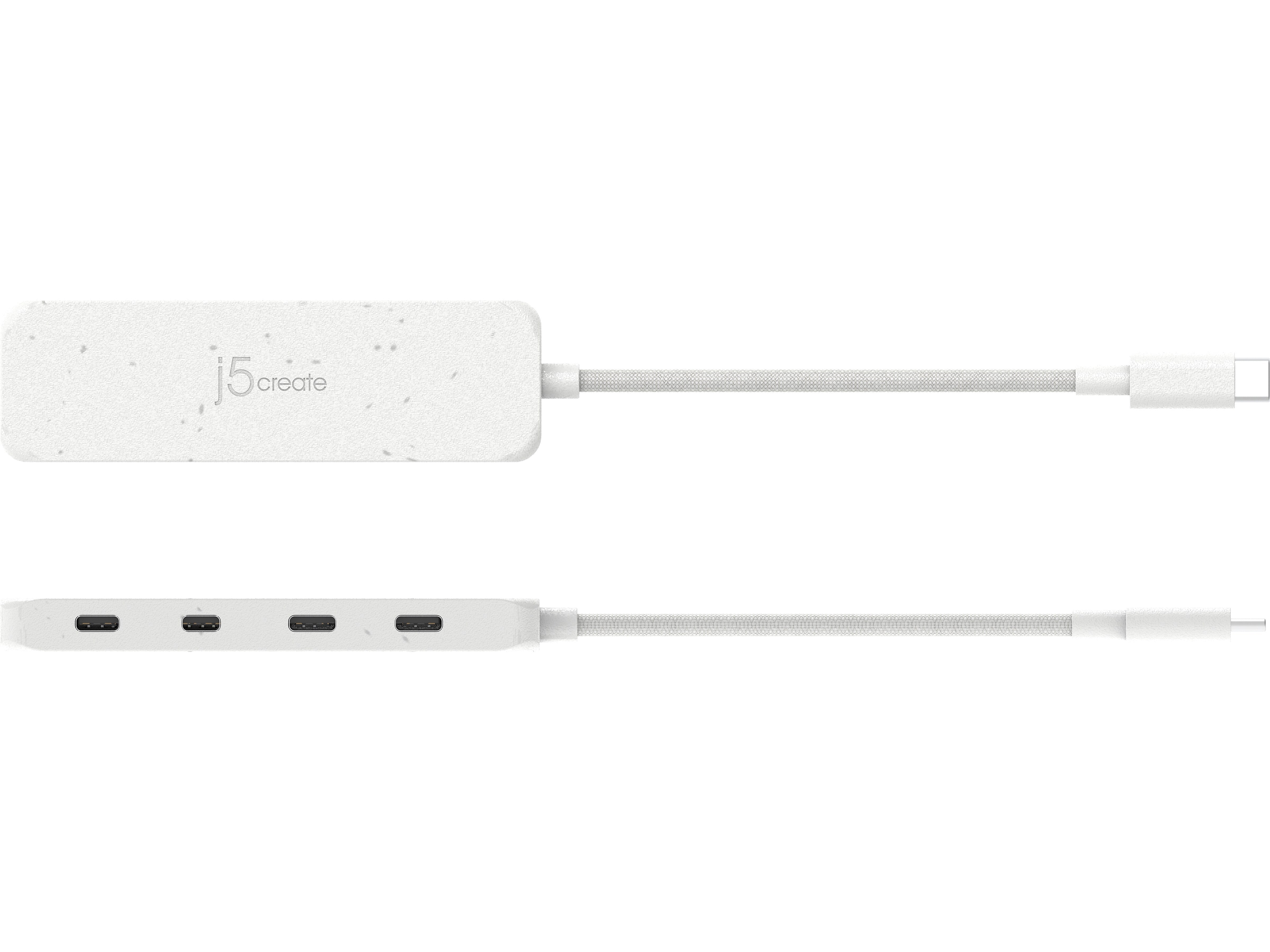 j5create Eco-Friendly 4-Port USB Type-C Hub, Pure White