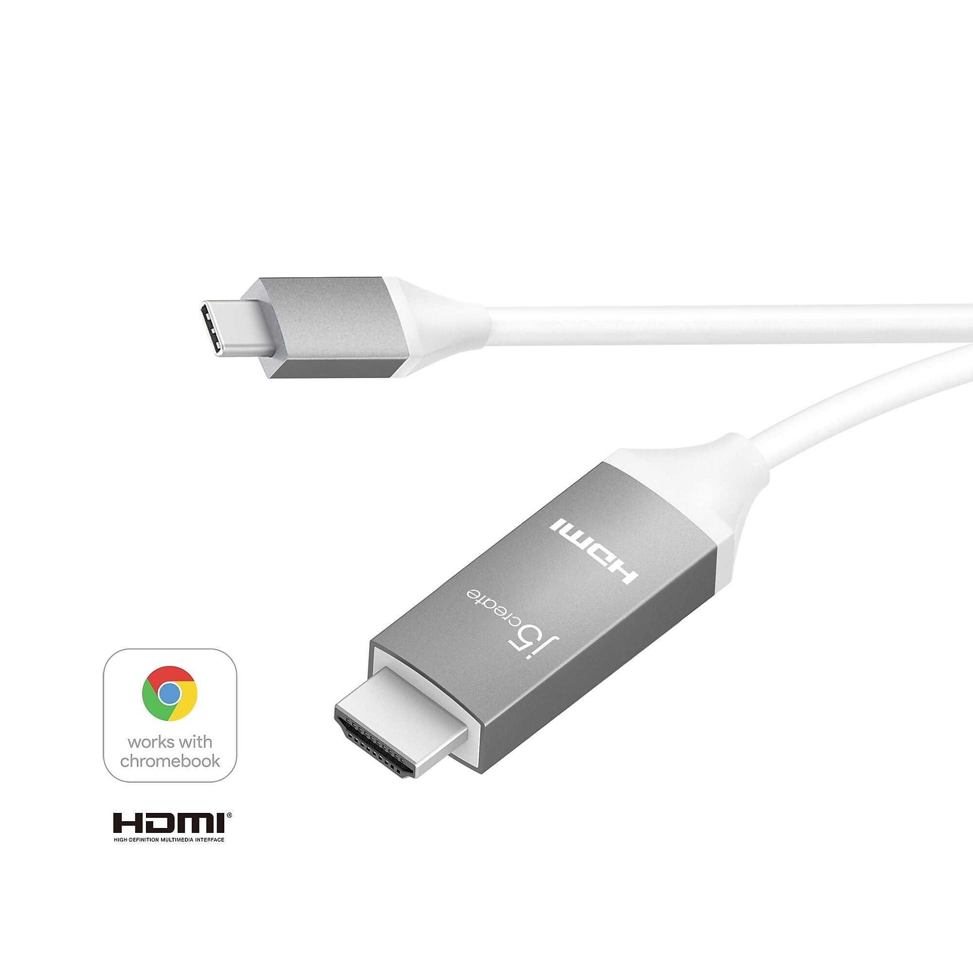 j5create JCC153G 6' HDMI 4K Audio/Video Cable, Gray