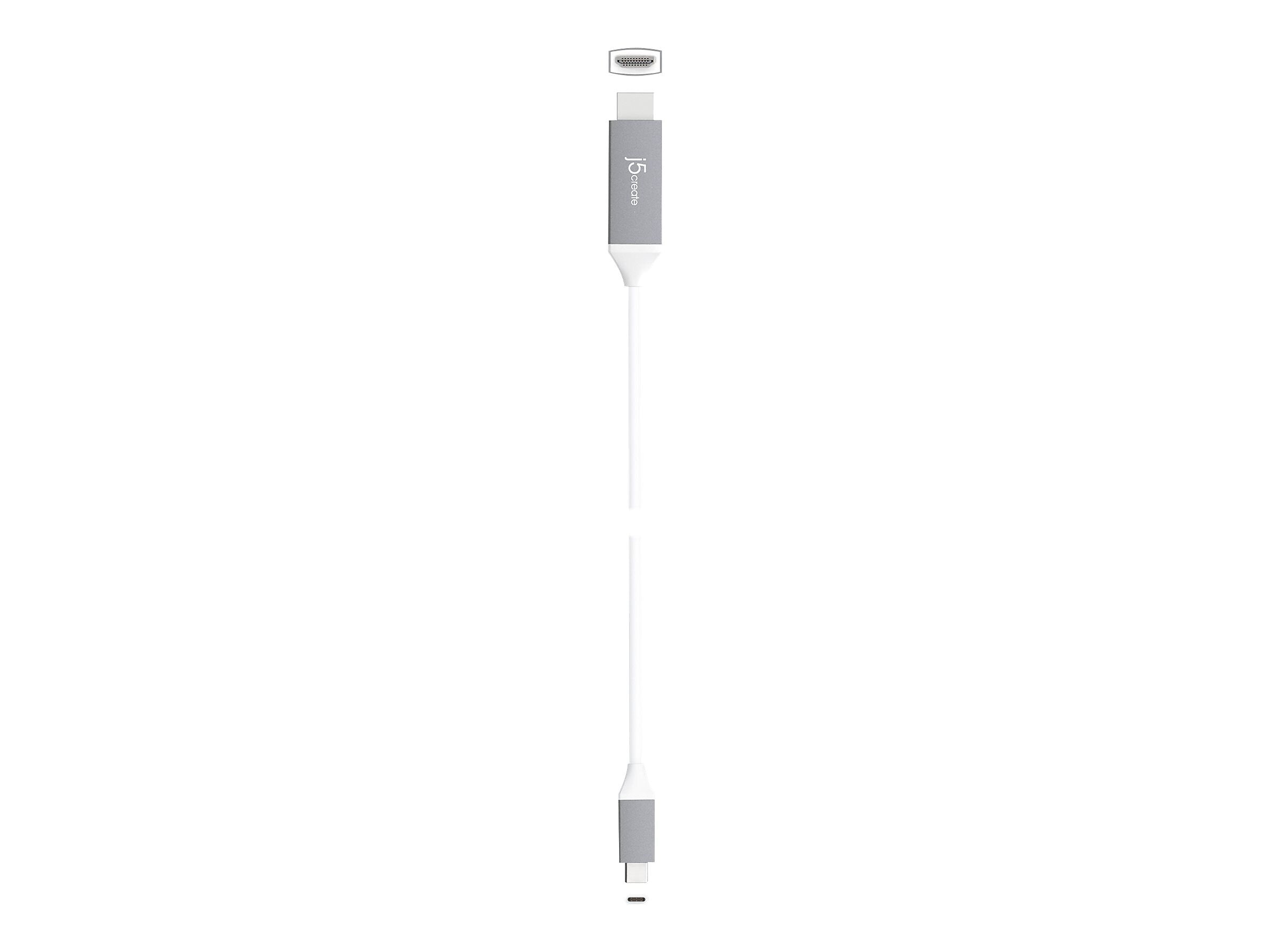 j5create JCC153G 6' HDMI 4K Audio/Video Cable, Gray
