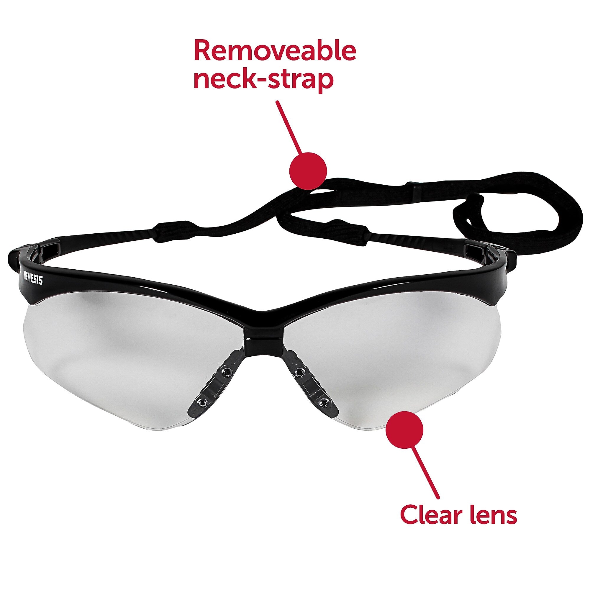 Jackson Safety Nemesis Polycarbonate Safety Glasses, Clear Lens