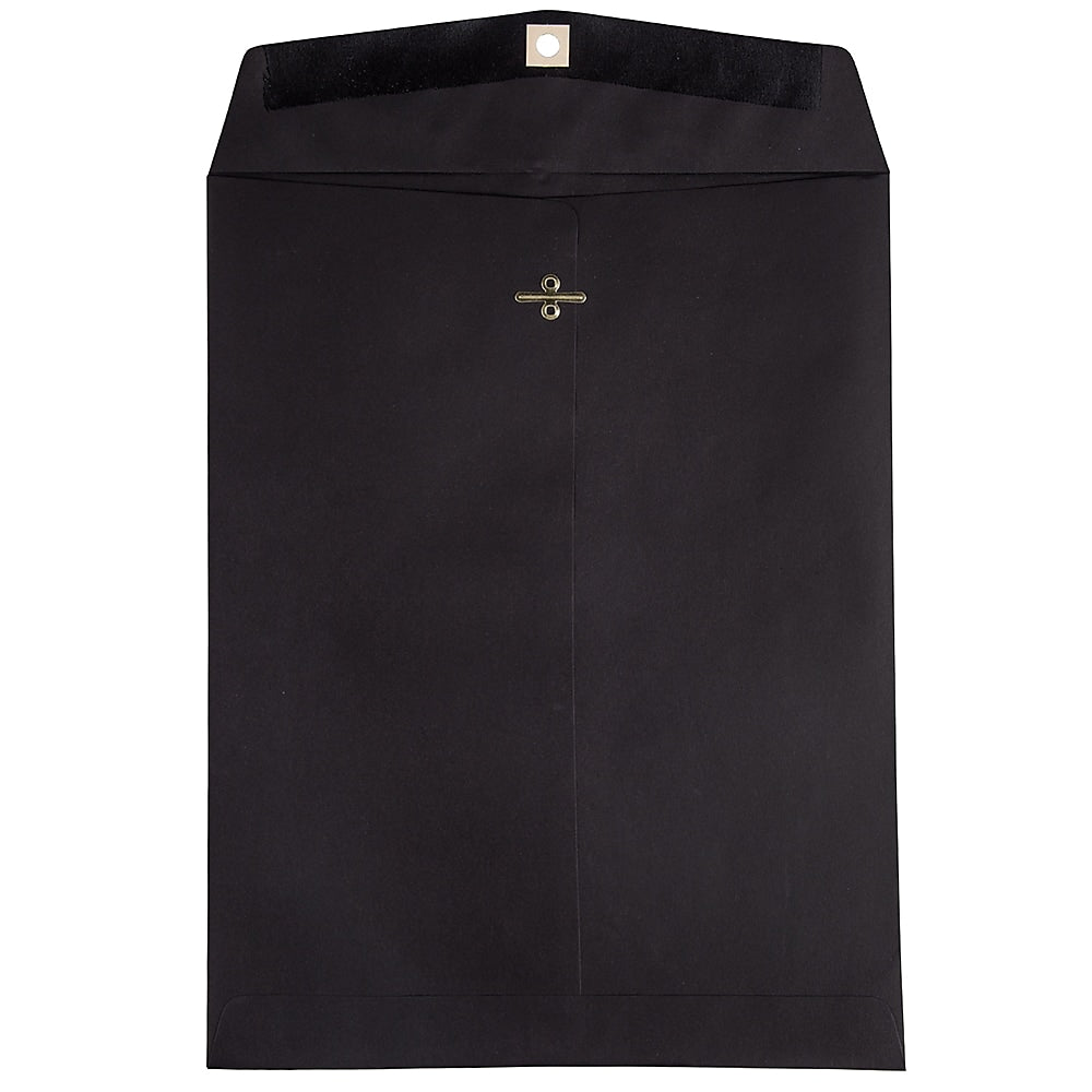 JAM Paper 10 x 13 Open End Catalog Envelopes with Clasp Closure, Black, 25/Pack
