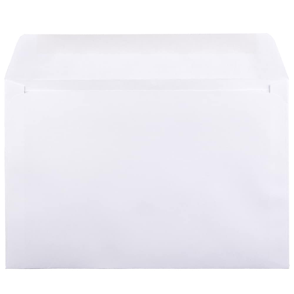 JAM PAPER 6 x 9 Booklet Commercial Envelopes, White, 100/Pack