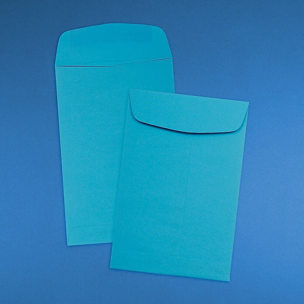 JAM Paper® 6 x 9 Open End Catalog Colored Envelopes, Blue Recycled, Bulk 250/Box