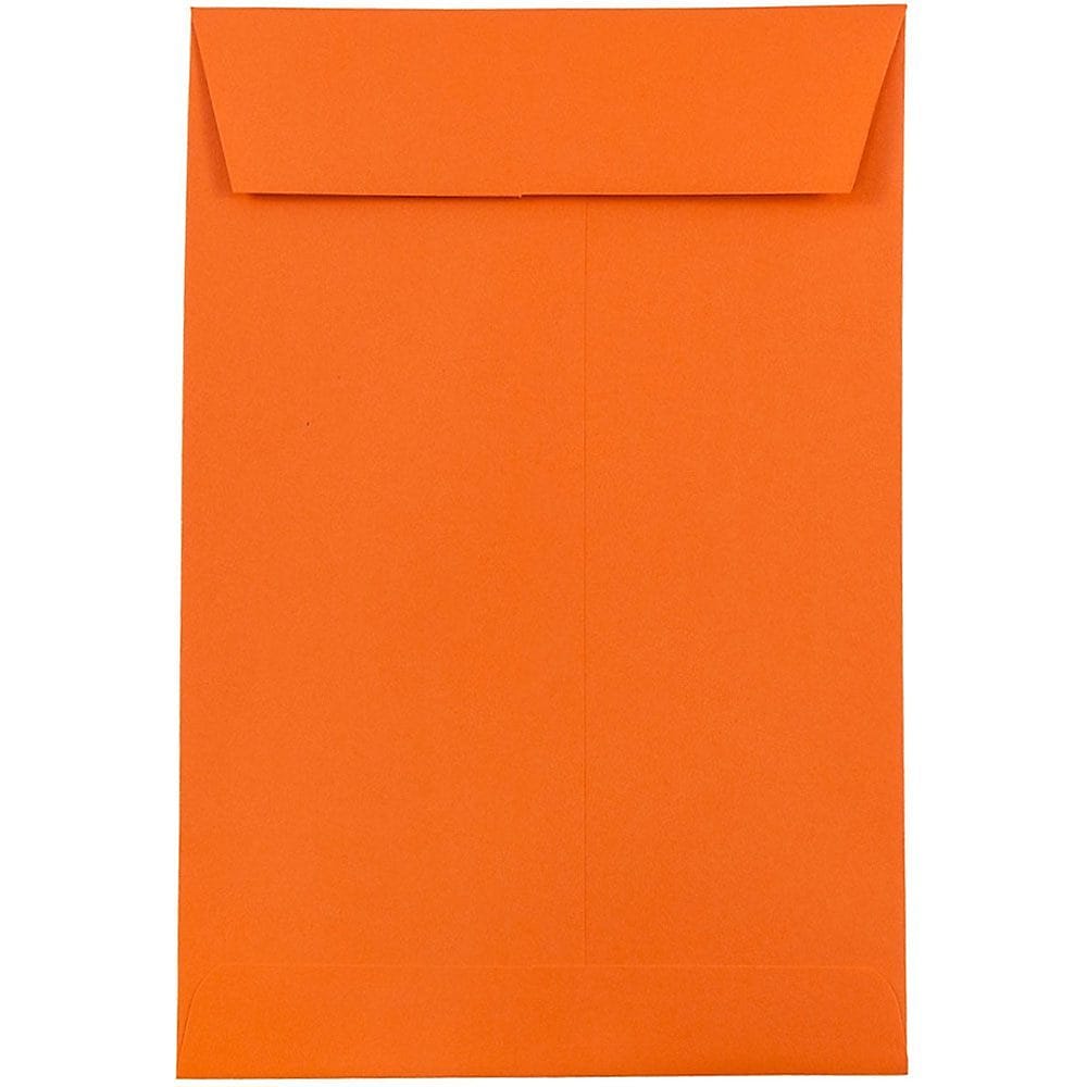 JAM Paper 6 x 9 Open End Catalog Colored Envelopes, Orange Recycled, 25/Pack