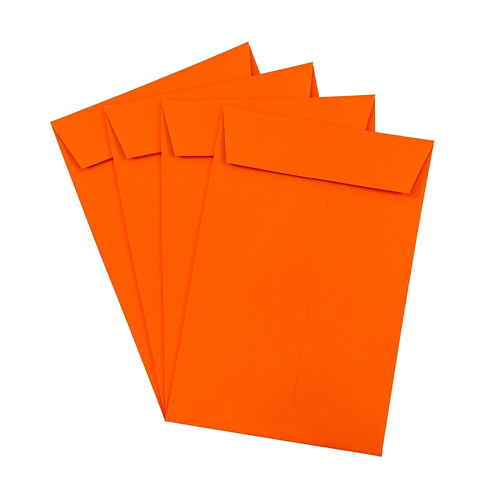 JAM Paper 6 x 9 Open End Catalog Colored Envelopes, Orange Recycled, 25/Pack