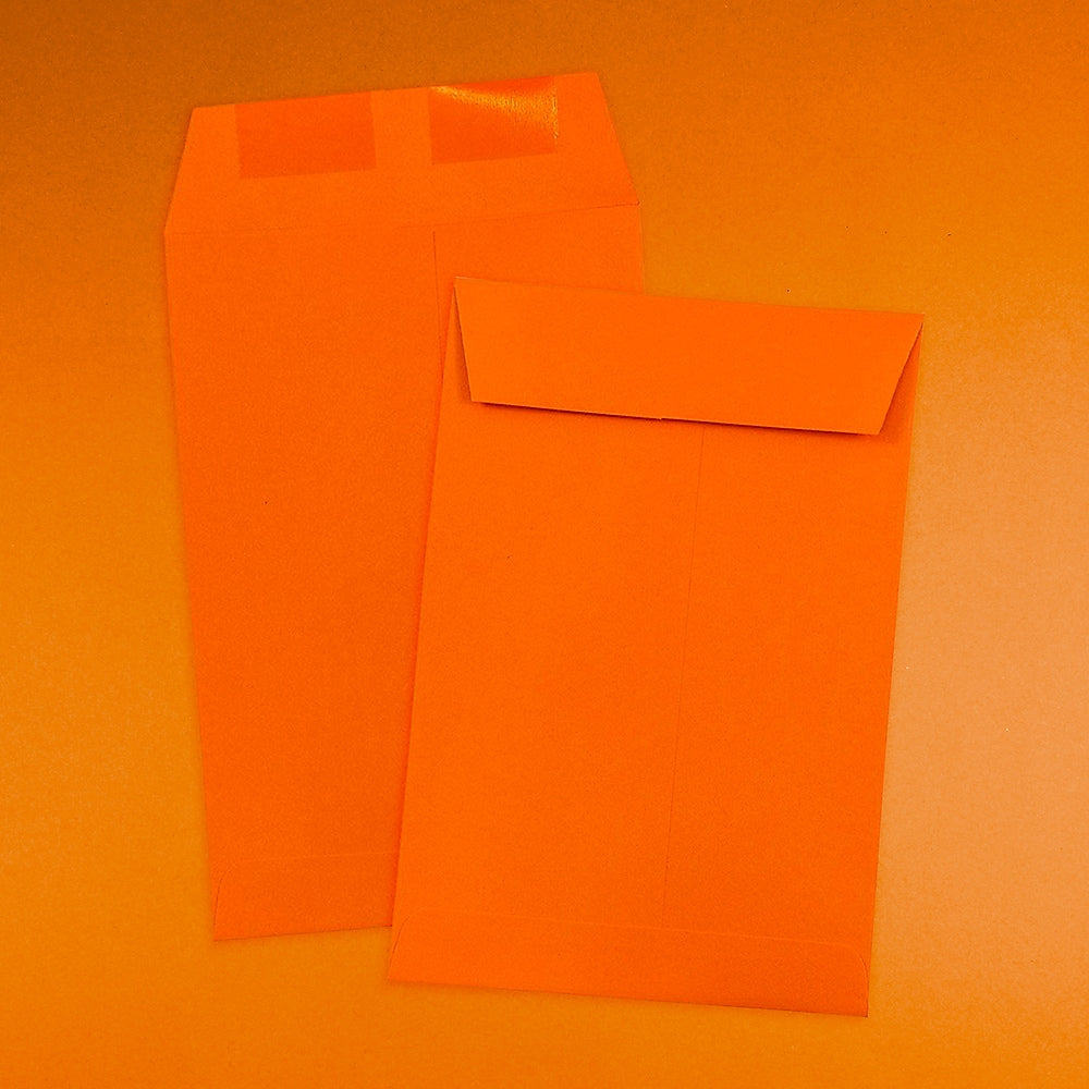 JAM Paper 6 x 9 Open End Catalog Colored Envelopes, Orange Recycled, 25/Pack