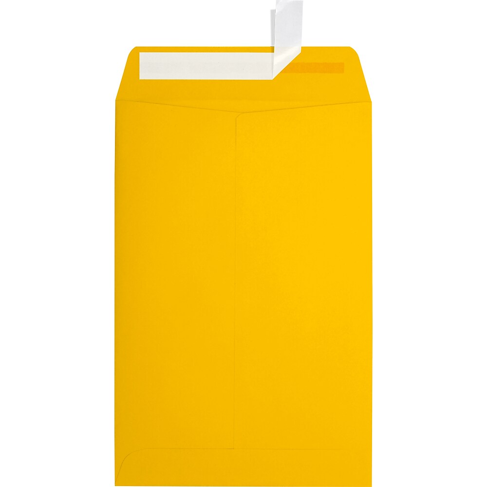 JAM Paper 6 x 9 Open End Envelopes, Sunflower Yellow, 50 Pack