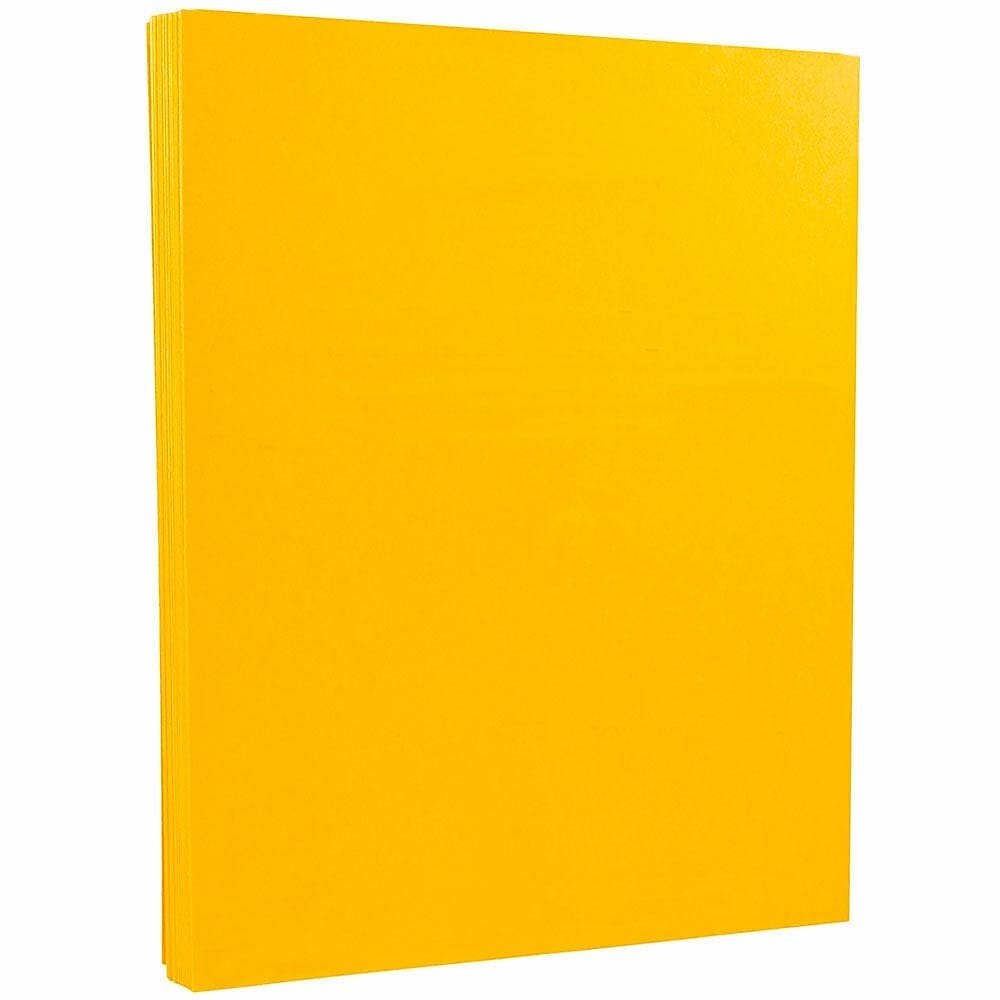 JAM PAPER 8.5" x 11" Vellum Bristol Cardstock, 67lb, Goldenrod, 100/pack