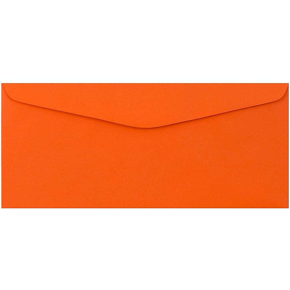 JAM Paper #9 Business Colored Envelopes, 3.875 x 8.875, Orange Recycled, 500/Box