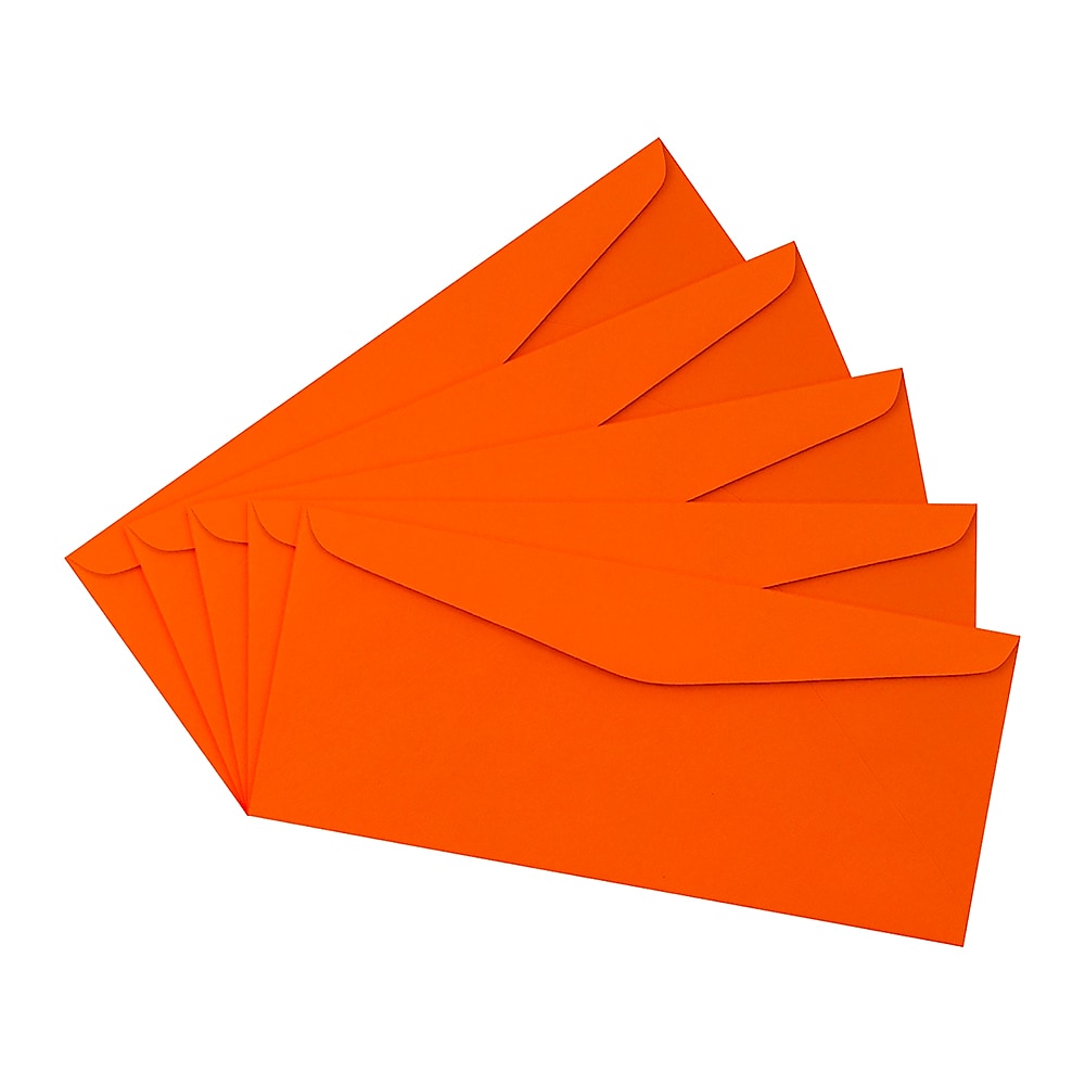 JAM Paper #9 Business Colored Envelopes, 3.875 x 8.875, Orange Recycled, 500/Box