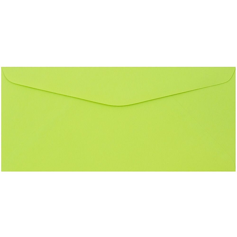JAM Paper #9 Business Colored Envelopes, 3.875 x 8.875, Ultra Lime Green, Bulk 500/Box