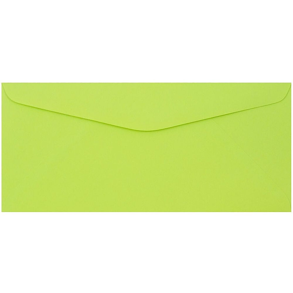 JAM Paper #9 Business Colored Envelopes, 3.875 x 8.875, Ultra Lime Green, Bulk 500/Box