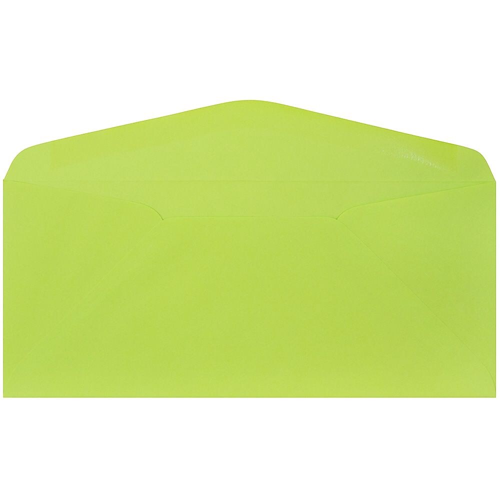 JAM Paper #9 Business Colored Envelopes, 3.875 x 8.875, Ultra Lime Green, Bulk 500/Box