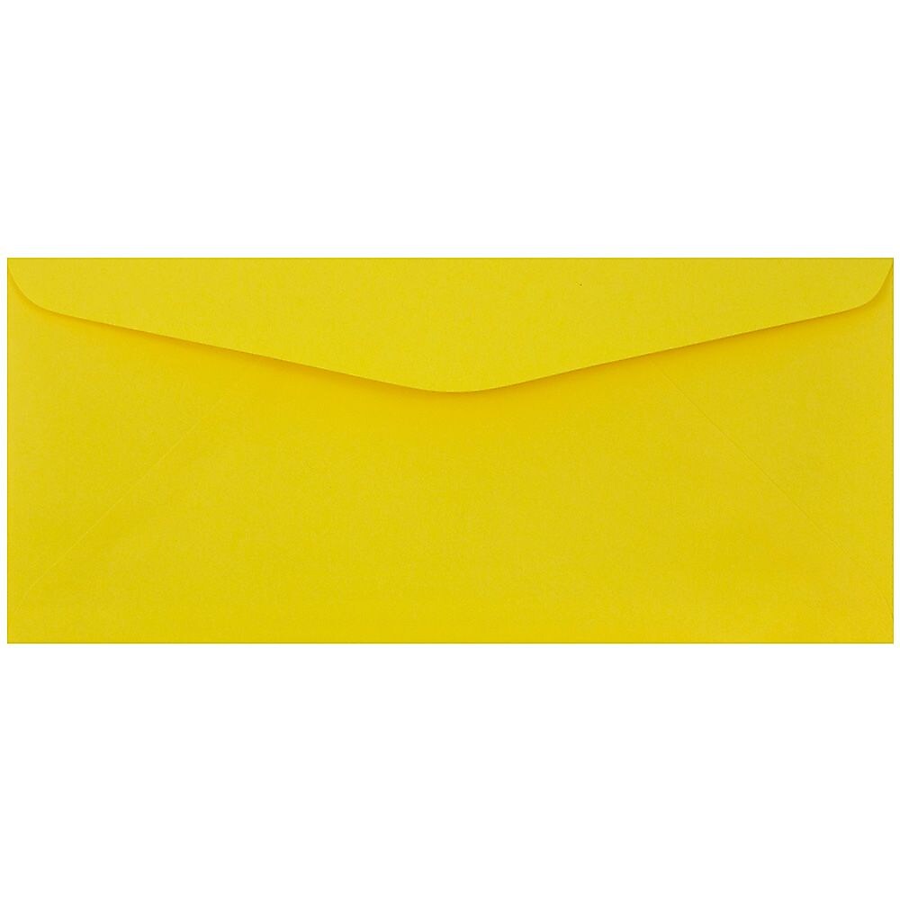JAM Paper #9 Business Colored Envelopes, 3.875 x 8.875, Yellow Recycled, Bulk 500/Box