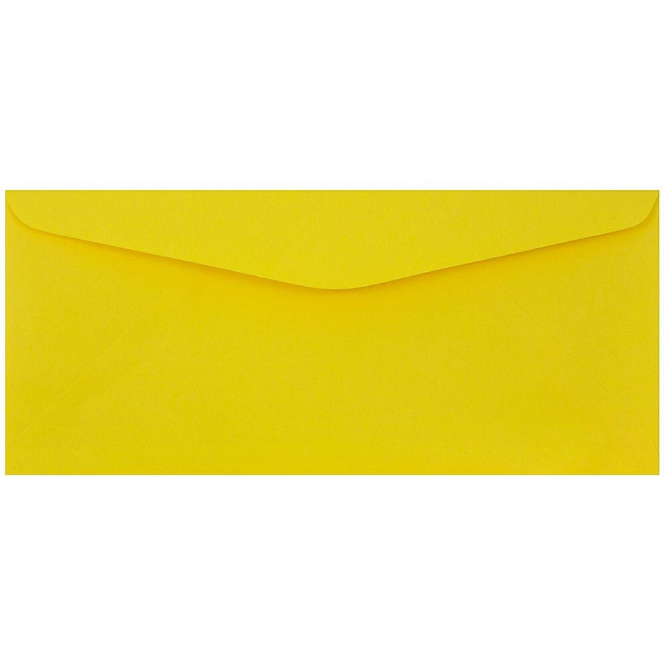 JAM Paper #9 Business Colored Envelopes, 3.875 x 8.875, Yellow Recycled, Bulk 500/Box