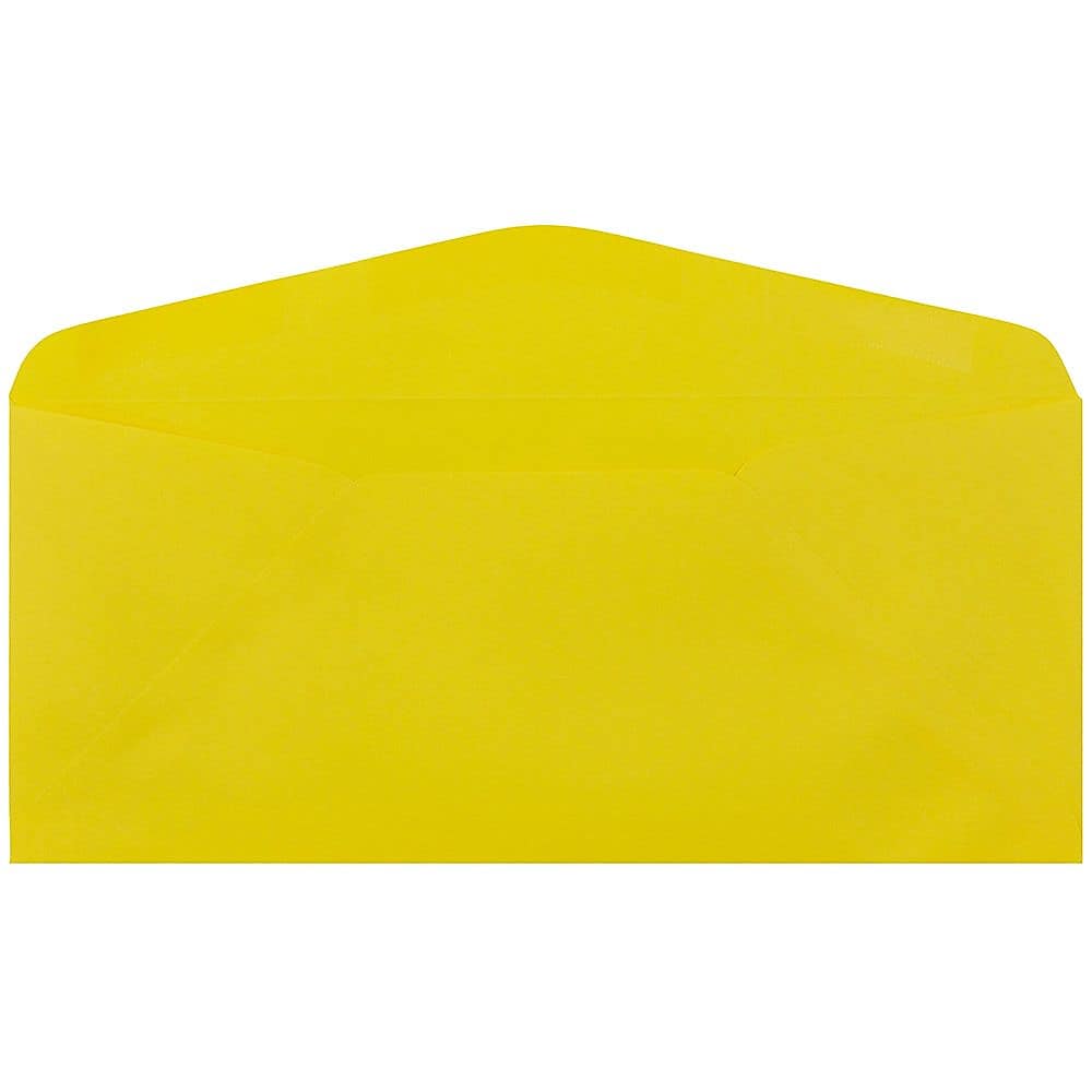 JAM Paper #9 Business Colored Envelopes, 3.875 x 8.875, Yellow Recycled, Bulk 500/Box