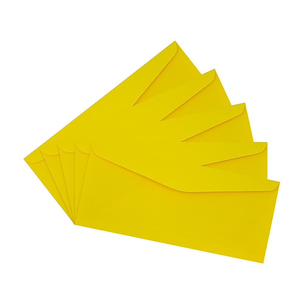JAM Paper #9 Business Colored Envelopes, 3.875 x 8.875, Yellow Recycled, Bulk 500/Box