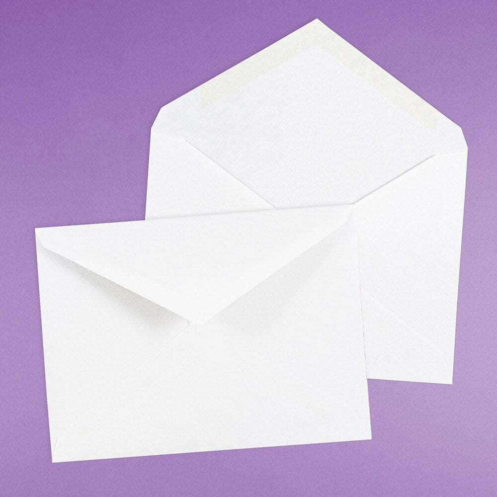JAM Paper® A2 Invitation Envelopes with V-Flap, 4.375 x 5.75, White, Bulk 500/Box