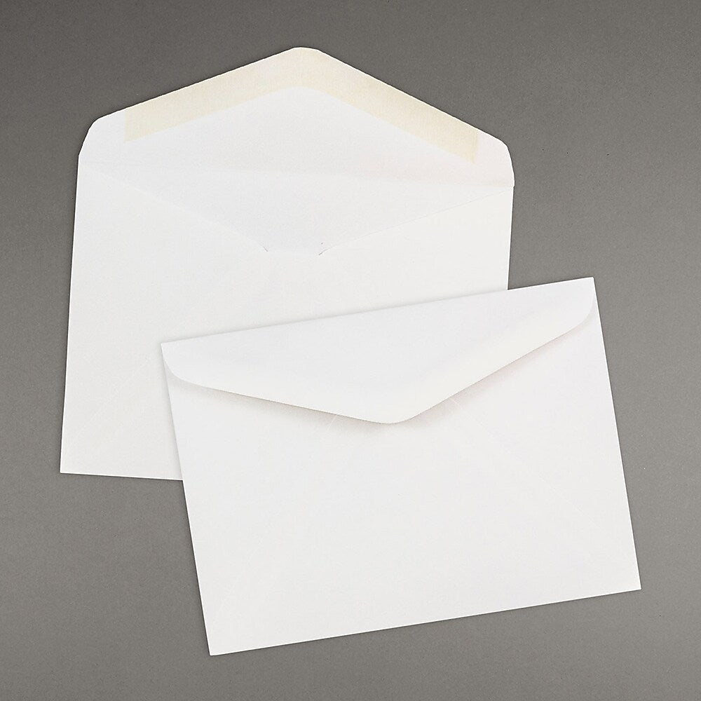 JAM Paper® A7 Invitation Envelopes with V-Flap, 5.25 x 7.25, White, Bulk 500/Box