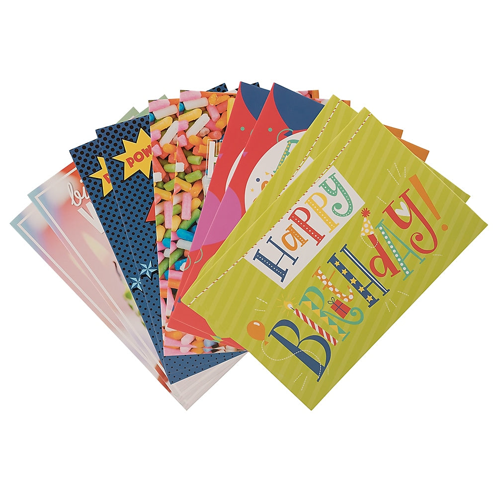 JAM PAPER Assorted Birthday Cards & Matchings Envelope Set, 4 x 6, Happy Birthday, 10 Cards/Pack