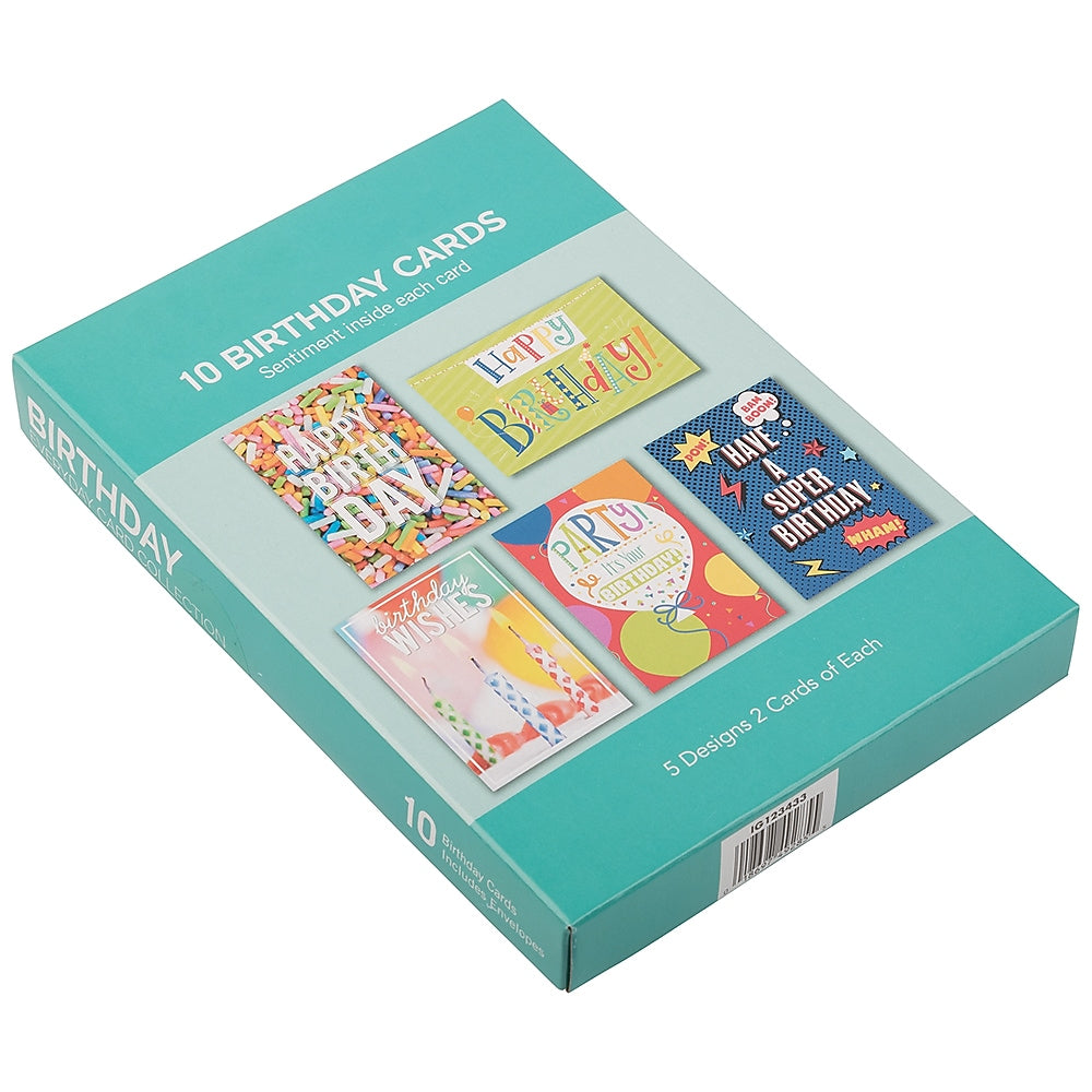 JAM PAPER Assorted Birthday Cards & Matchings Envelope Set, 4 x 6, Happy Birthday, 10 Cards/Pack