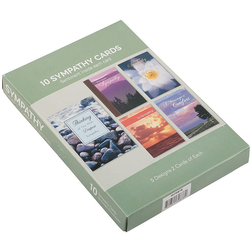 JAM PAPER Assorted Sympathy Greeting Cards & Matching Envelopes Set, 4 x 6, Deepest Sympathy, 10 Cards/Pack