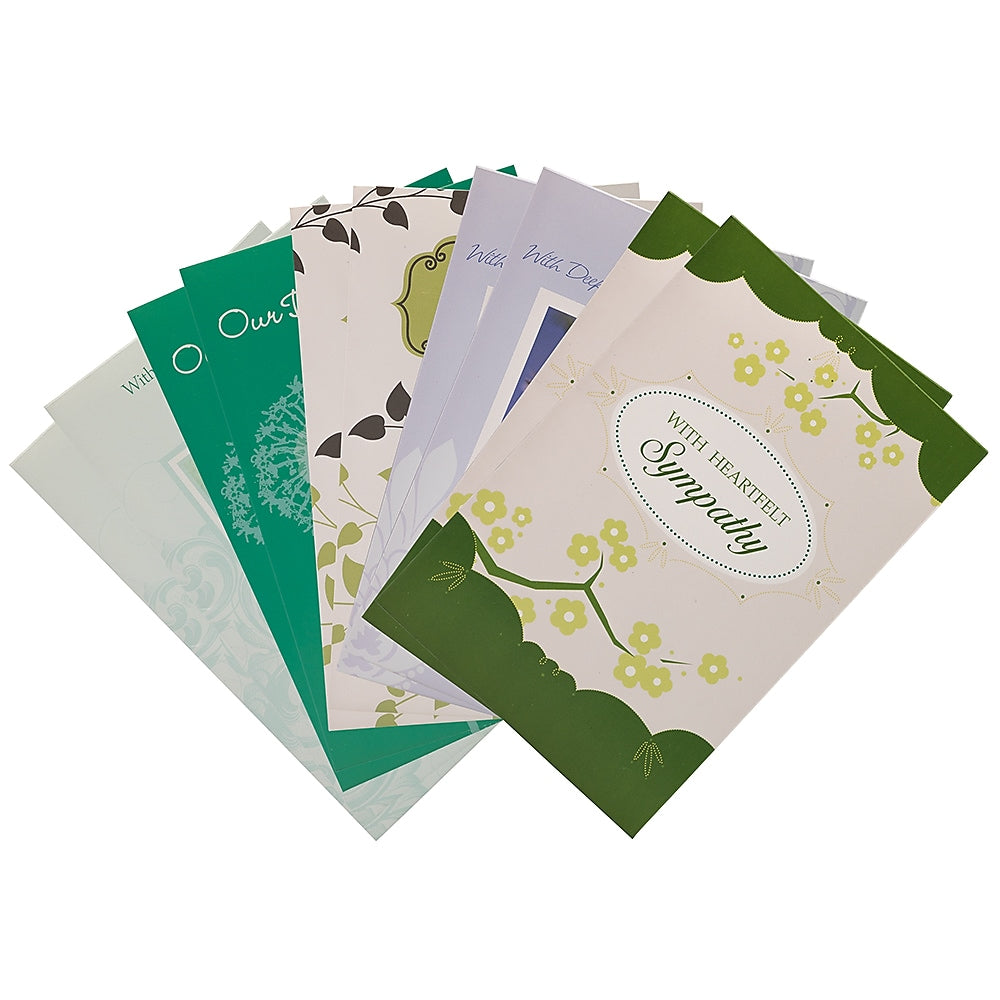 JAM PAPER Assorted Sympathy Greeting Cards & Matching Envelopes Set, 4 x 6, Heartfelt Sympathy, 10 Cards/Pack
