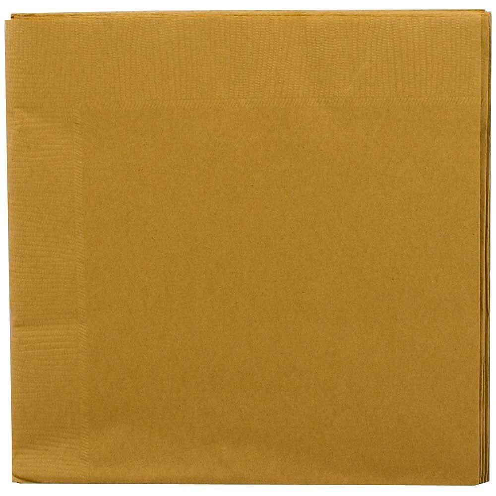 JAM Paper Beverage Napkin, 2-ply, Gold, 50 Napkins/Pack