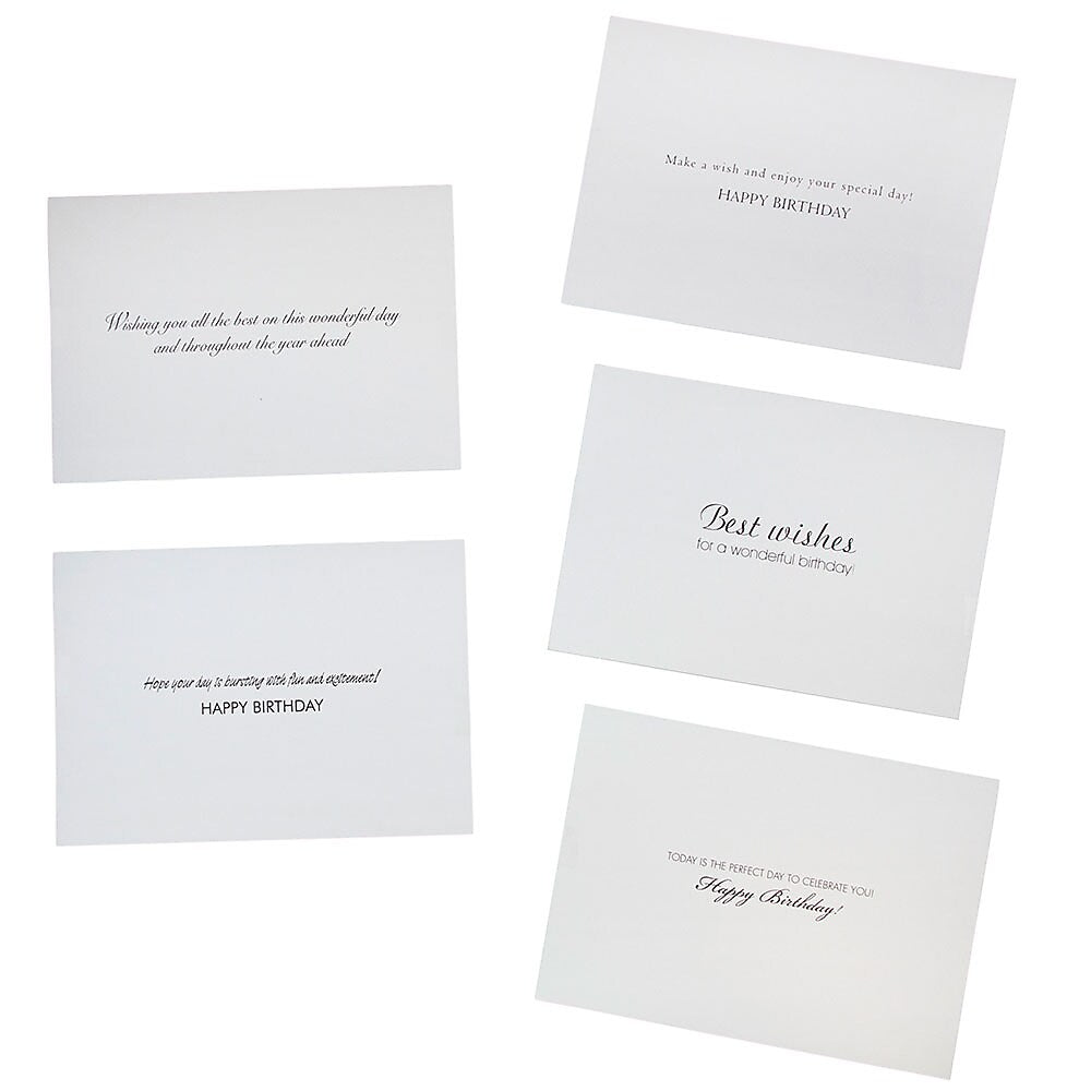 JAM Paper Blank Birthday Card Sets, Happy Birthday Assortment, 50/Pack