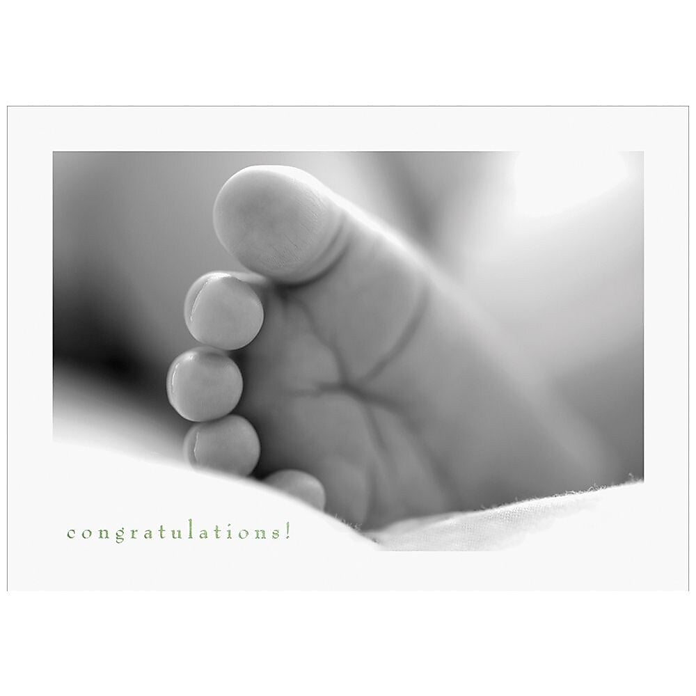 JAM Paper® Blank Congratulations Cards Set, Baby's Foot, 25/Pack