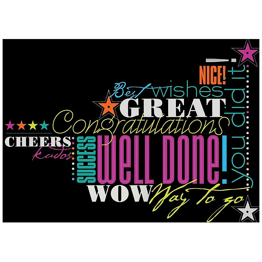 JAM Paper® Blank Congratulations Cards Set, Congrats in Neon, 25/Pack