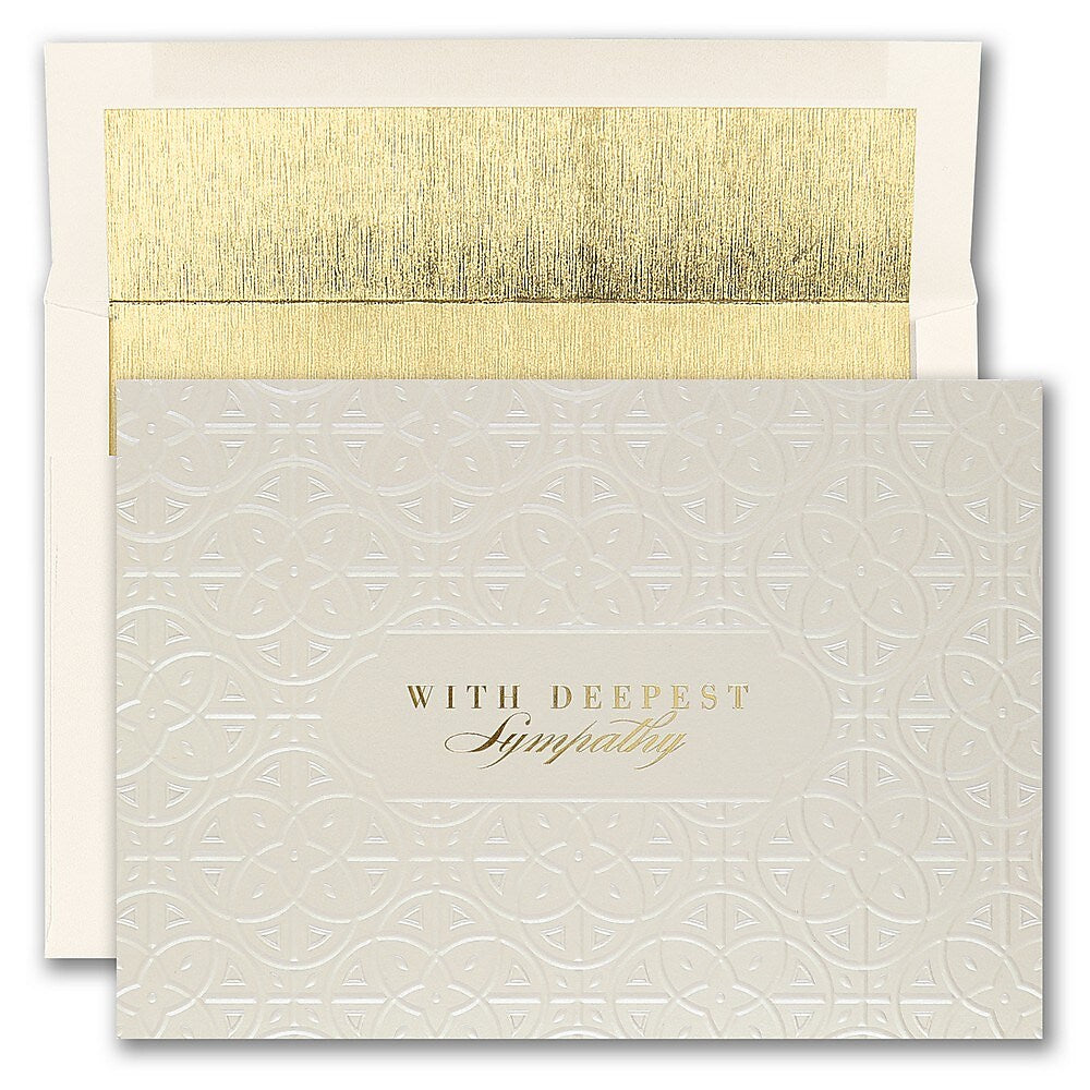 JAM PAPER Blank Sympathy Cards & Matching Envelopes Set, Embossed Sympathy, 25/Pack
