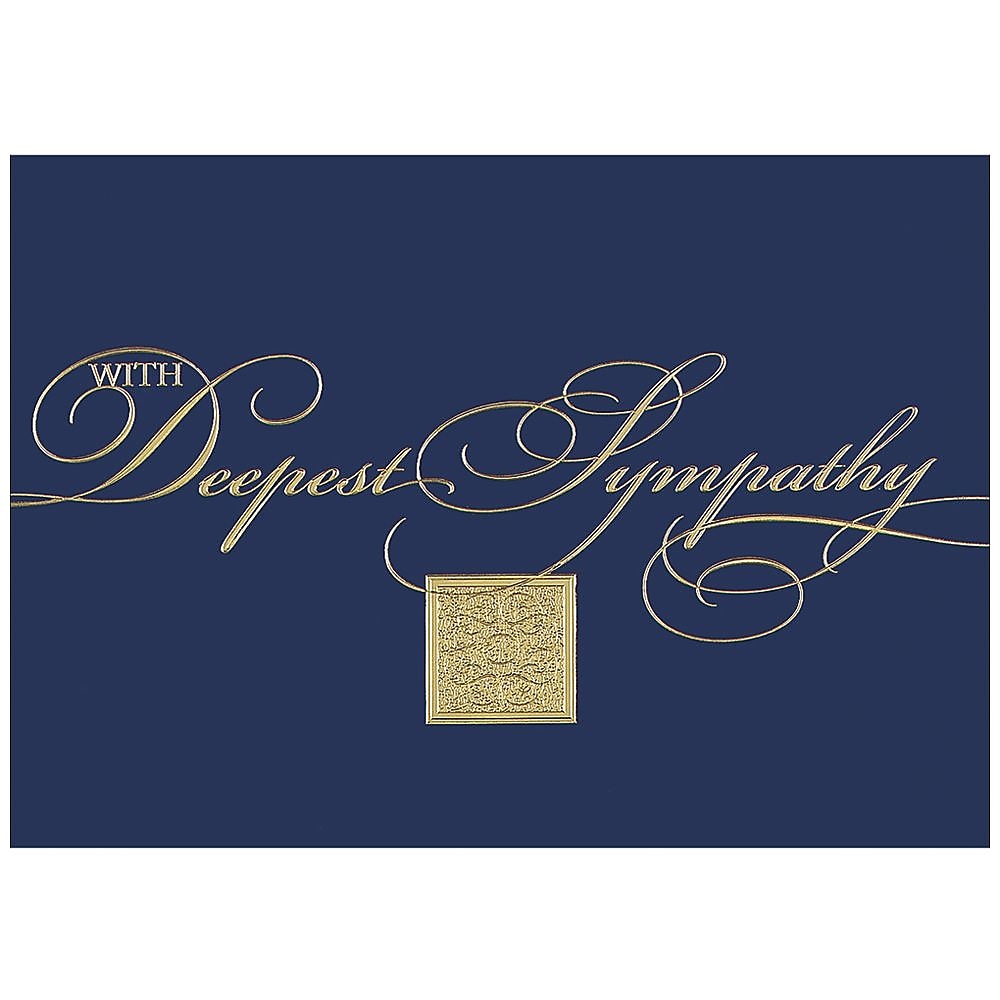 JAM Paper® Blank Sympathy Greeting Cards Set, With Deepest Sympathy, 25/Pack